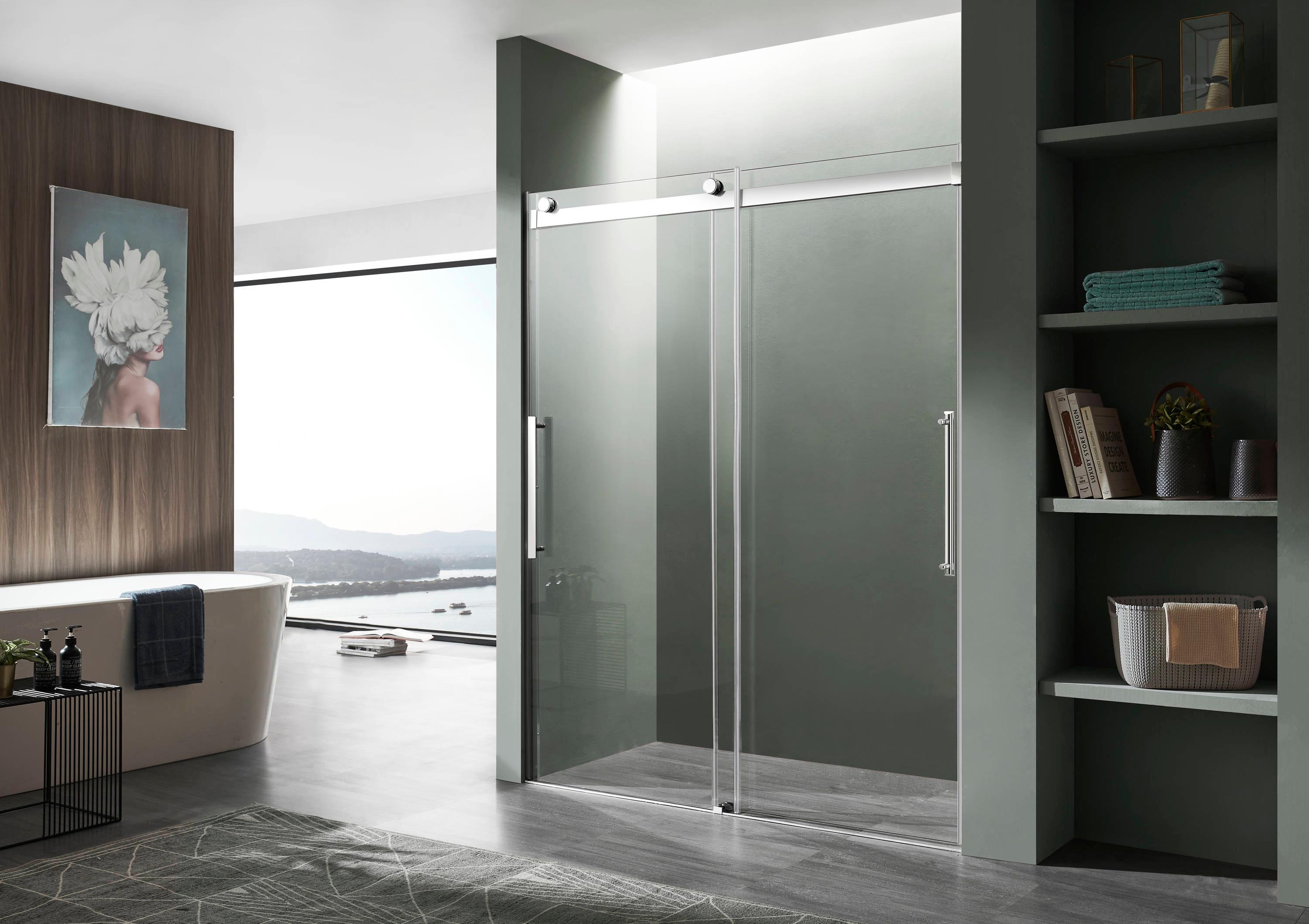Anzzi Sd-Frls05901 Stellar 76" High X 48" Wide Sliding Frameless Shower Door - Chrome