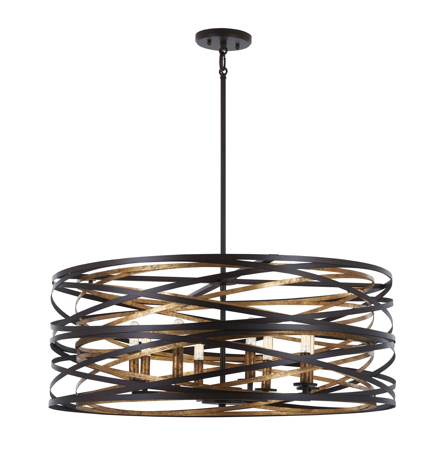 Minka Lavery Vortic Flow 8 - Light Dark Bronze/Mosaic Gold Unique/Statement Pendant