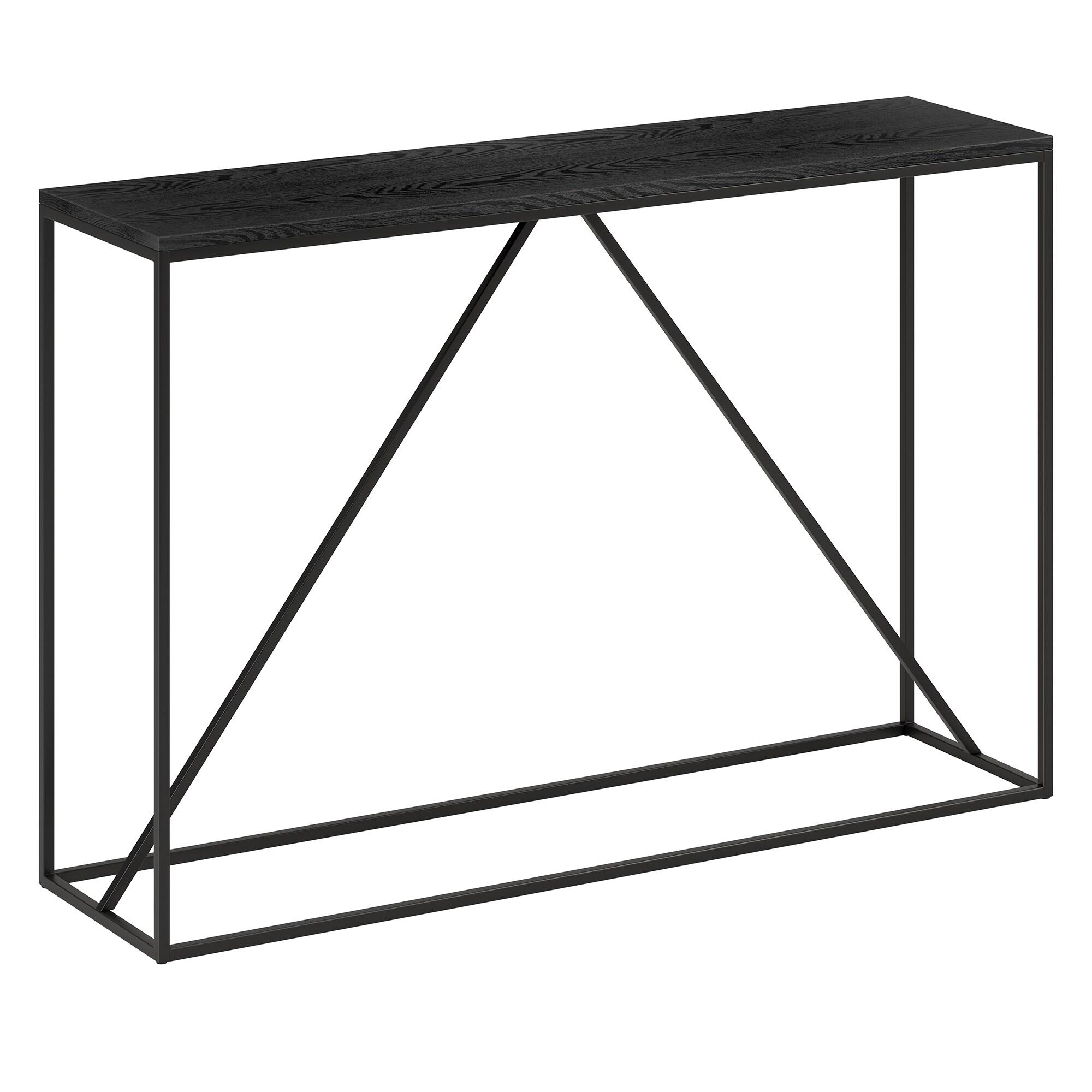 Nia Blackened Bronze & Black Grain 45" Console Table with Metal Frame