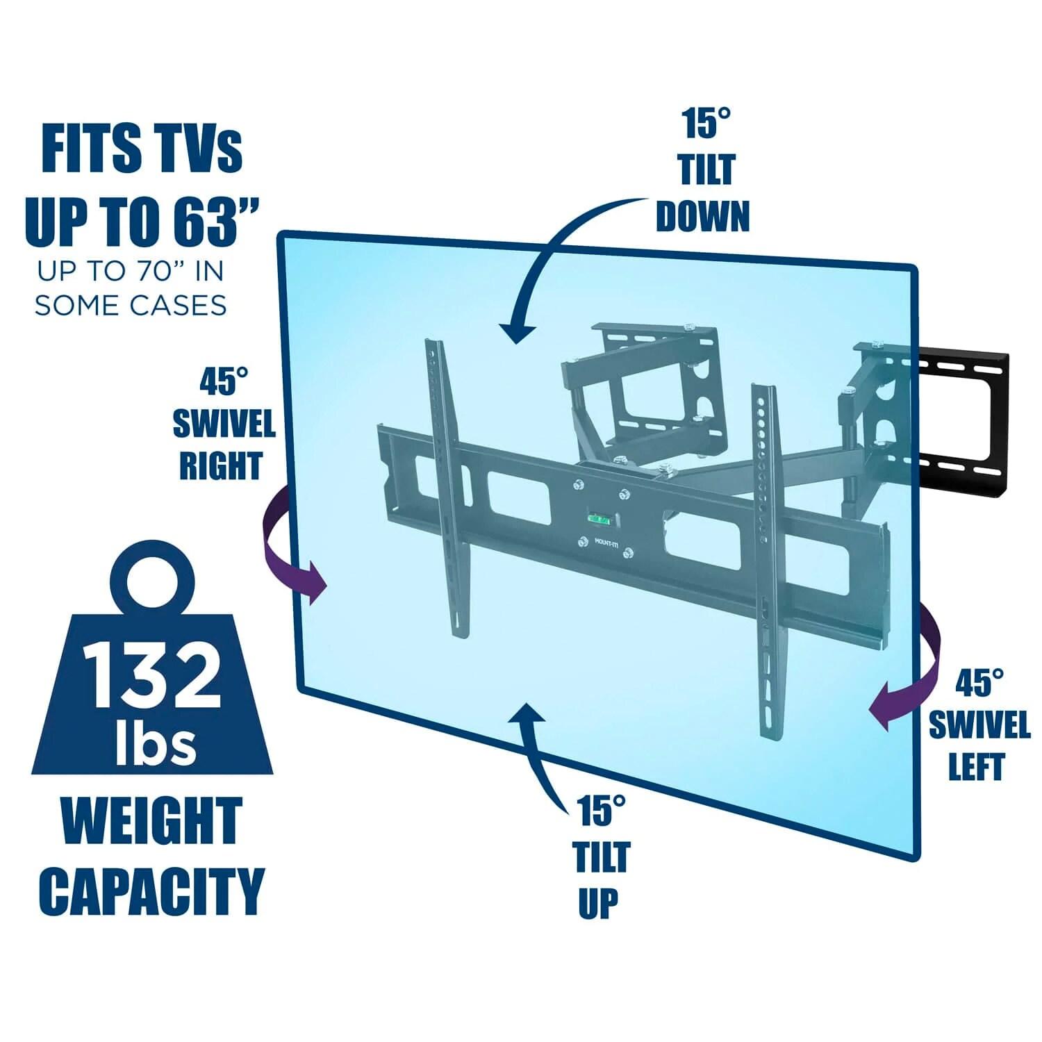Mount-it Mount-It Corner TV Mount | Premium Swivel Full Motion Caddy Corner Wall Bracket For 37 - 63 in. TVs