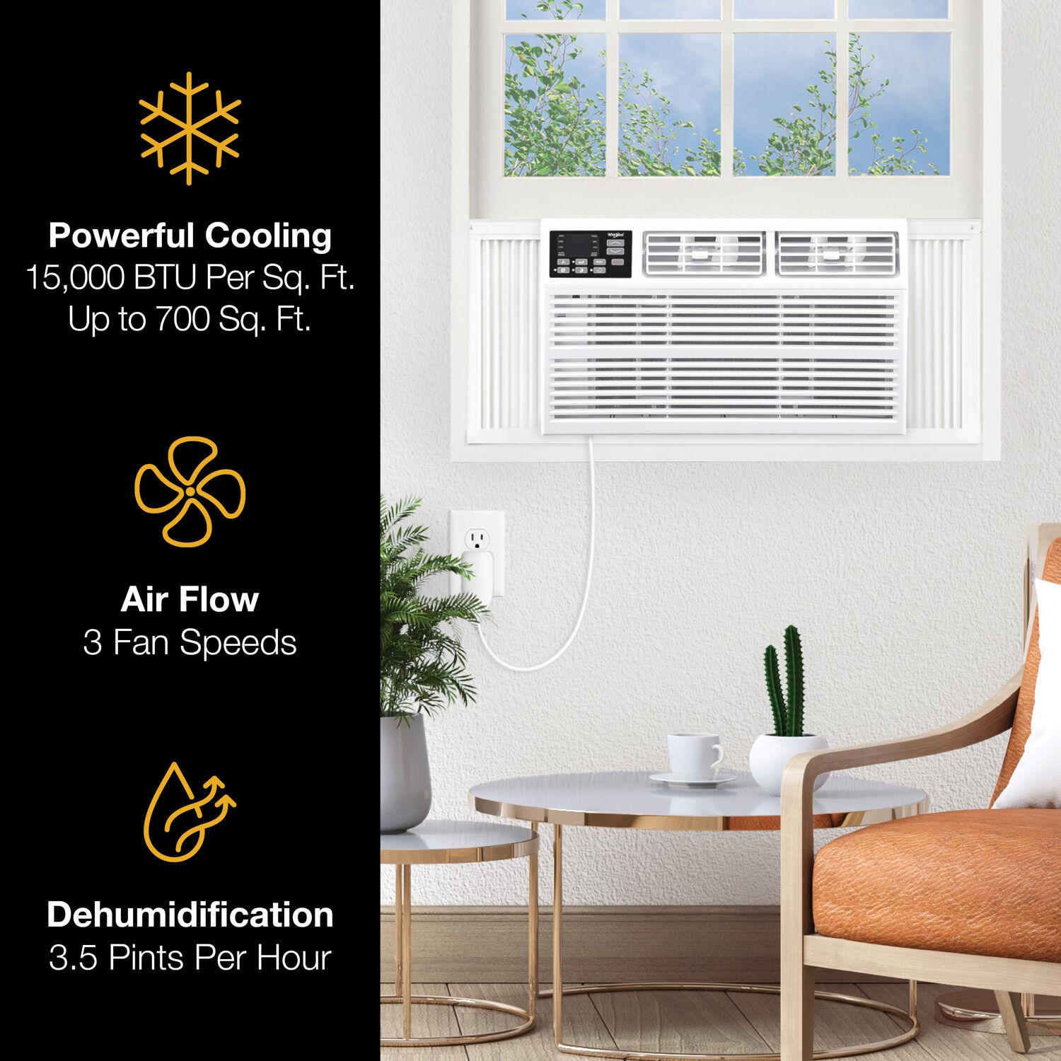 Whirlpool 15,000 BTU 115V Window-Mounted Air Conditioner with Remote Control