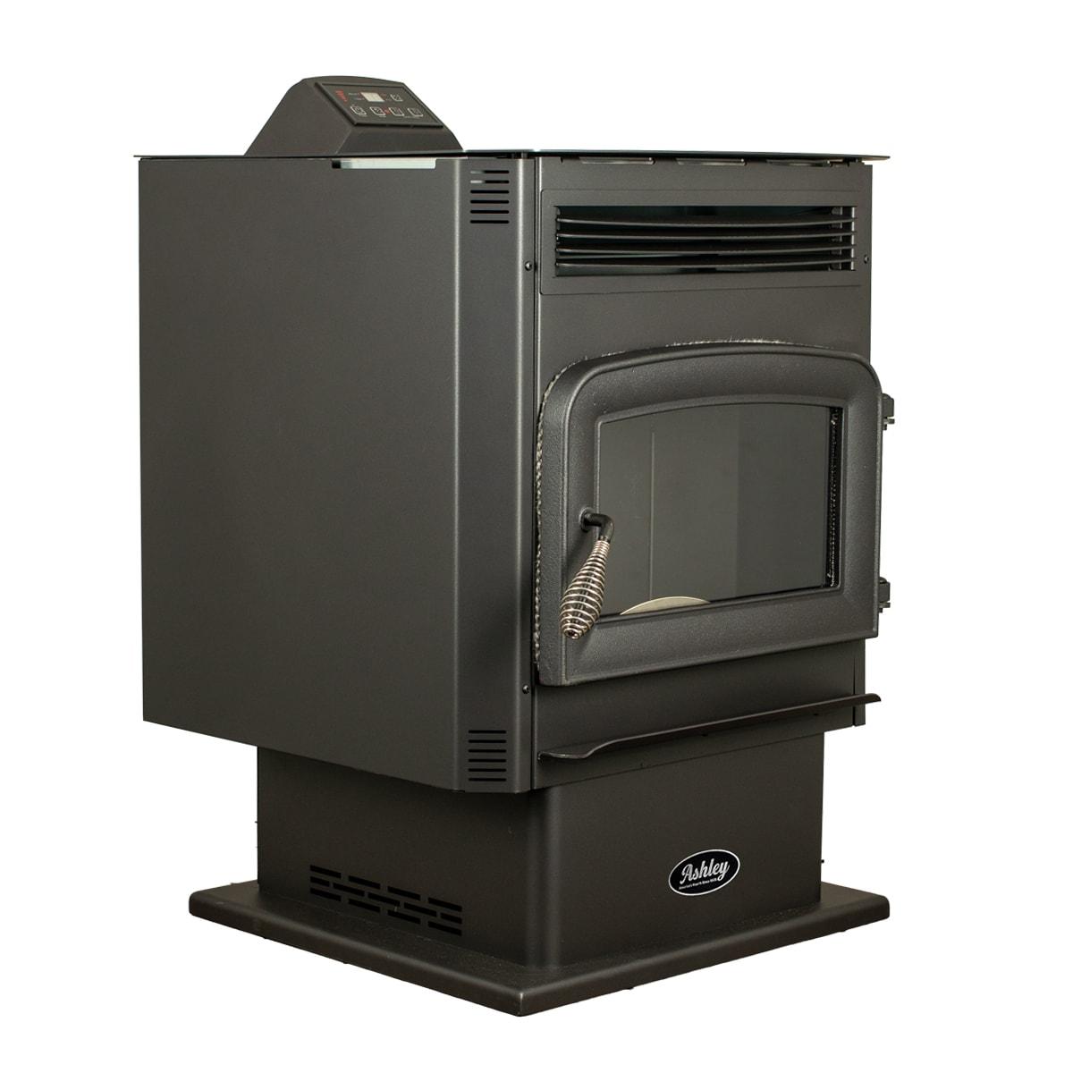 Ashley Black Steel Medium Pedestal Wood Pellet Stove