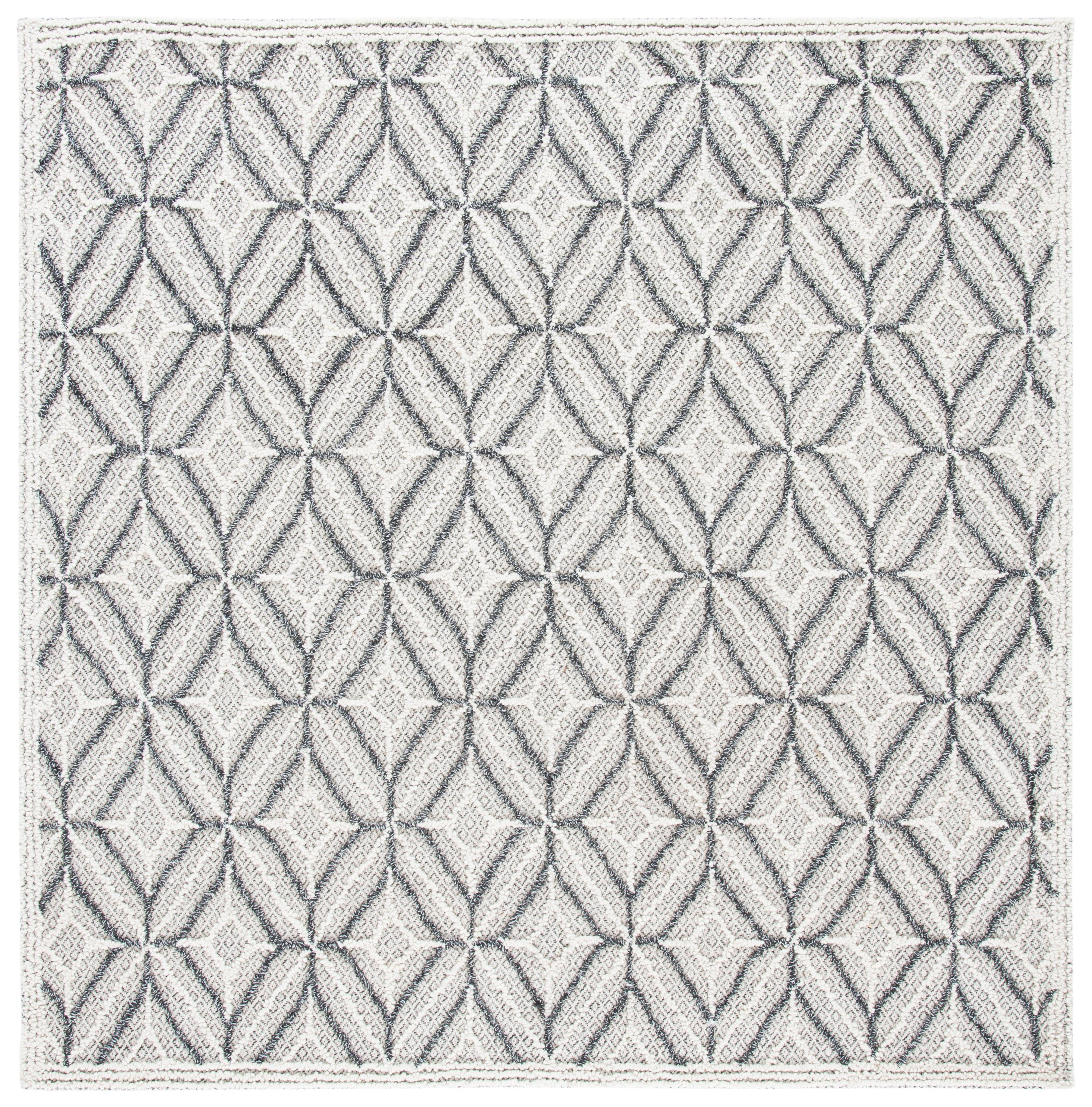 Trace TRC212 Hand Tufted Area Rug - Grey/Black - 6'x6' - Safavieh.