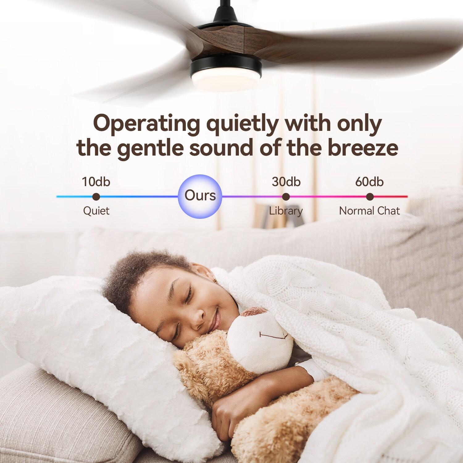 Simple Deluxe 44" Ceiling Fans with Lights and Remote, Outdoor Ceiling Fans for Patios with Light, Easy to Install Ceiling Fan with Reversible Motor and Wooden Blade for All Seasons