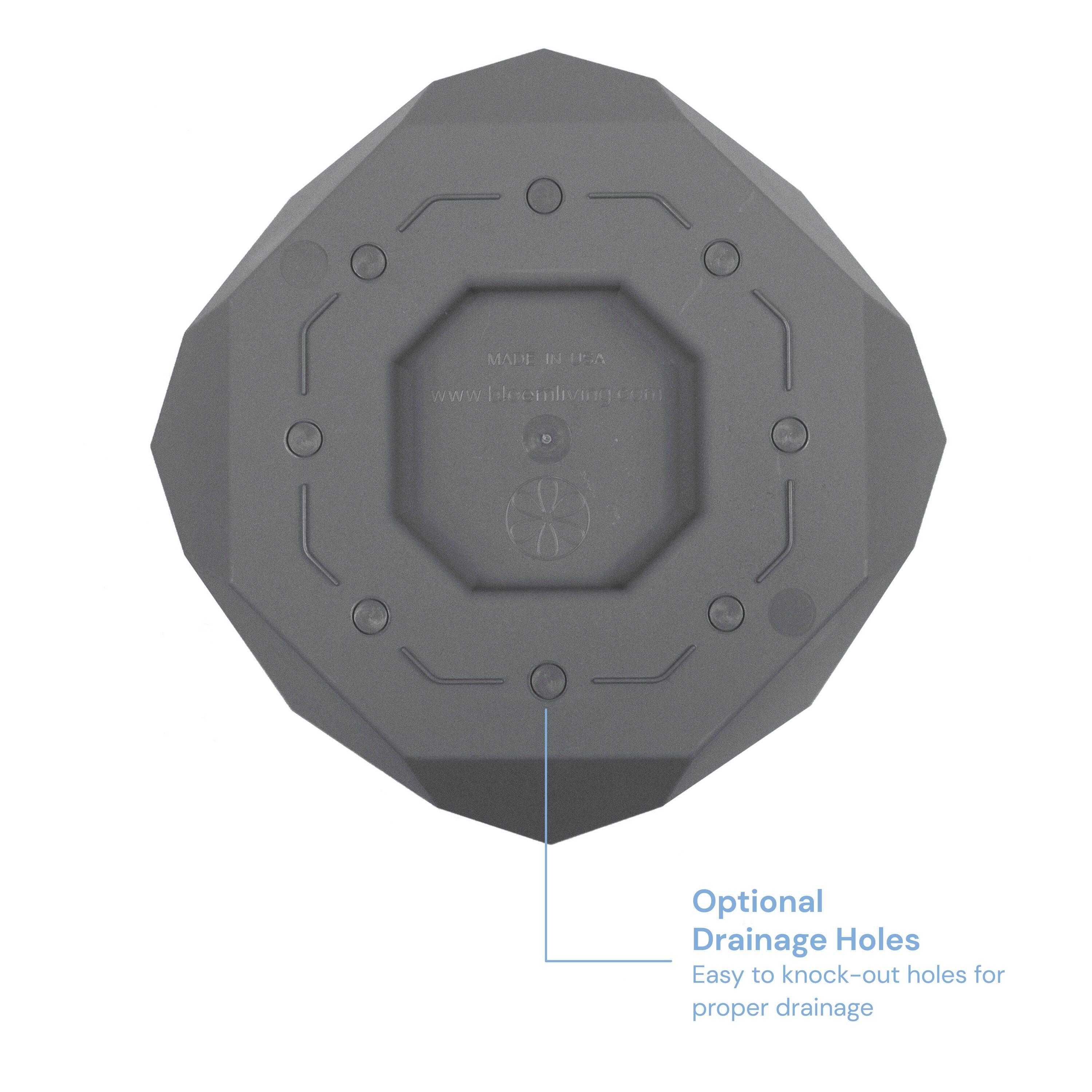 Bloem Tuxton 8.125 in. H X 8 in. D Resin Planter Charcoal