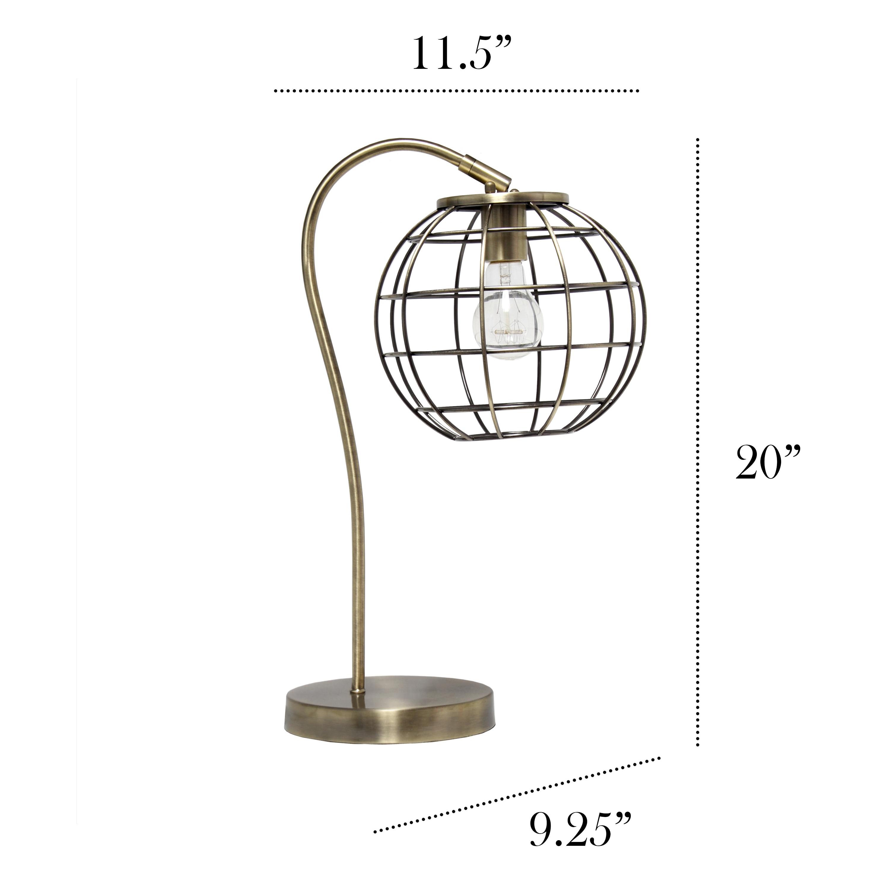 Metal Arched Cage Table Lamp Antique Brass - Lalia Home: No Assembly, UL Listed, Adjustable Neck