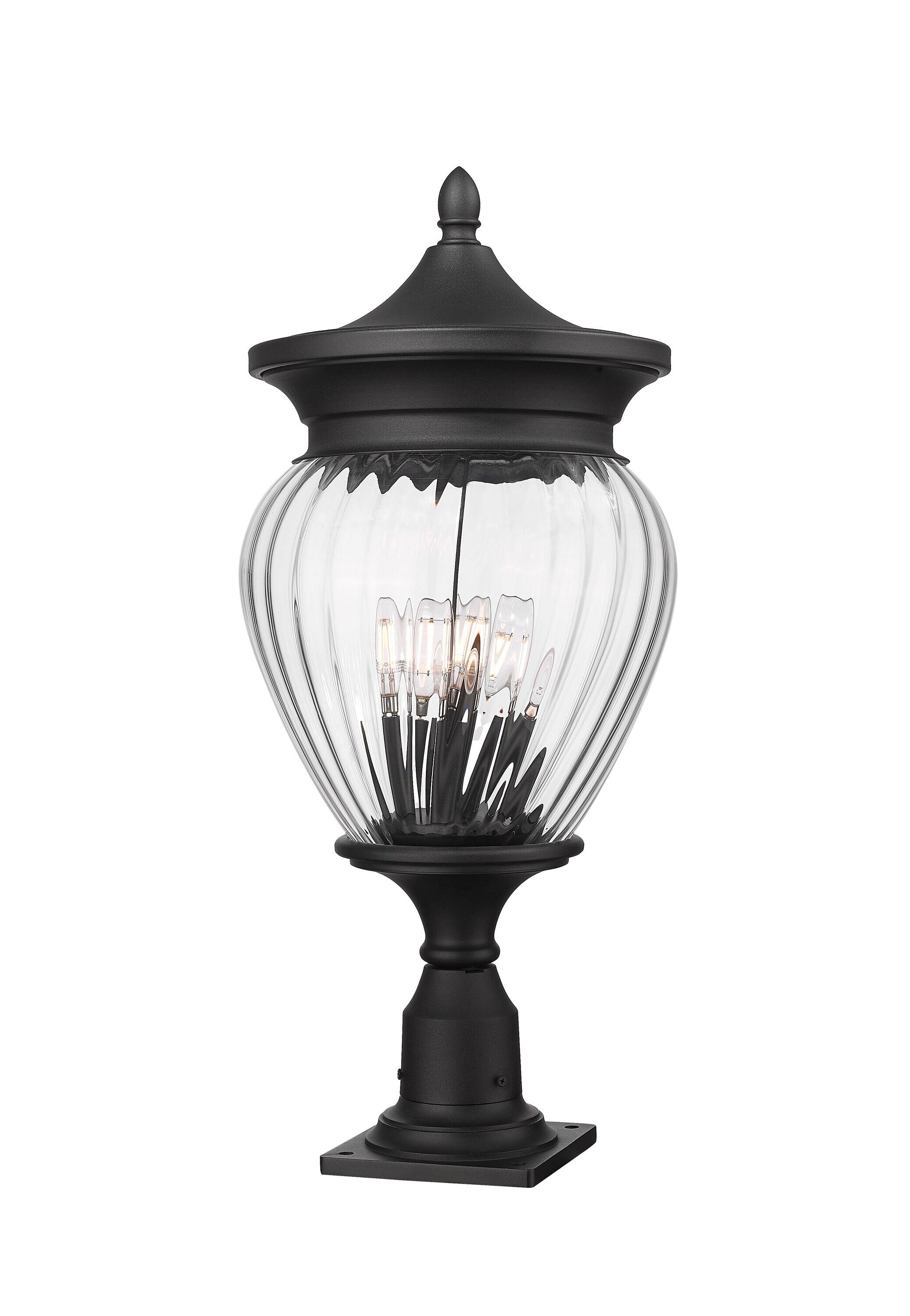 Z-Lite Davina 4 Light Outdoor Pier Mounted Fixture in Black
