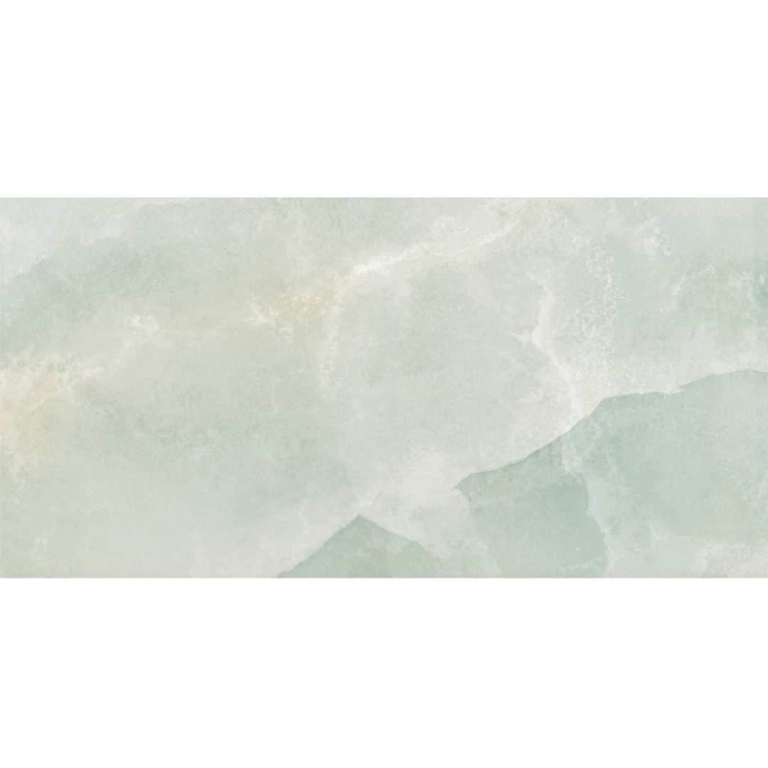 The Tile Life Geo Lush Jade 12" x 24" Rectangle Glossy Porcelain Floor and Wall Tile - 4x4 Sample