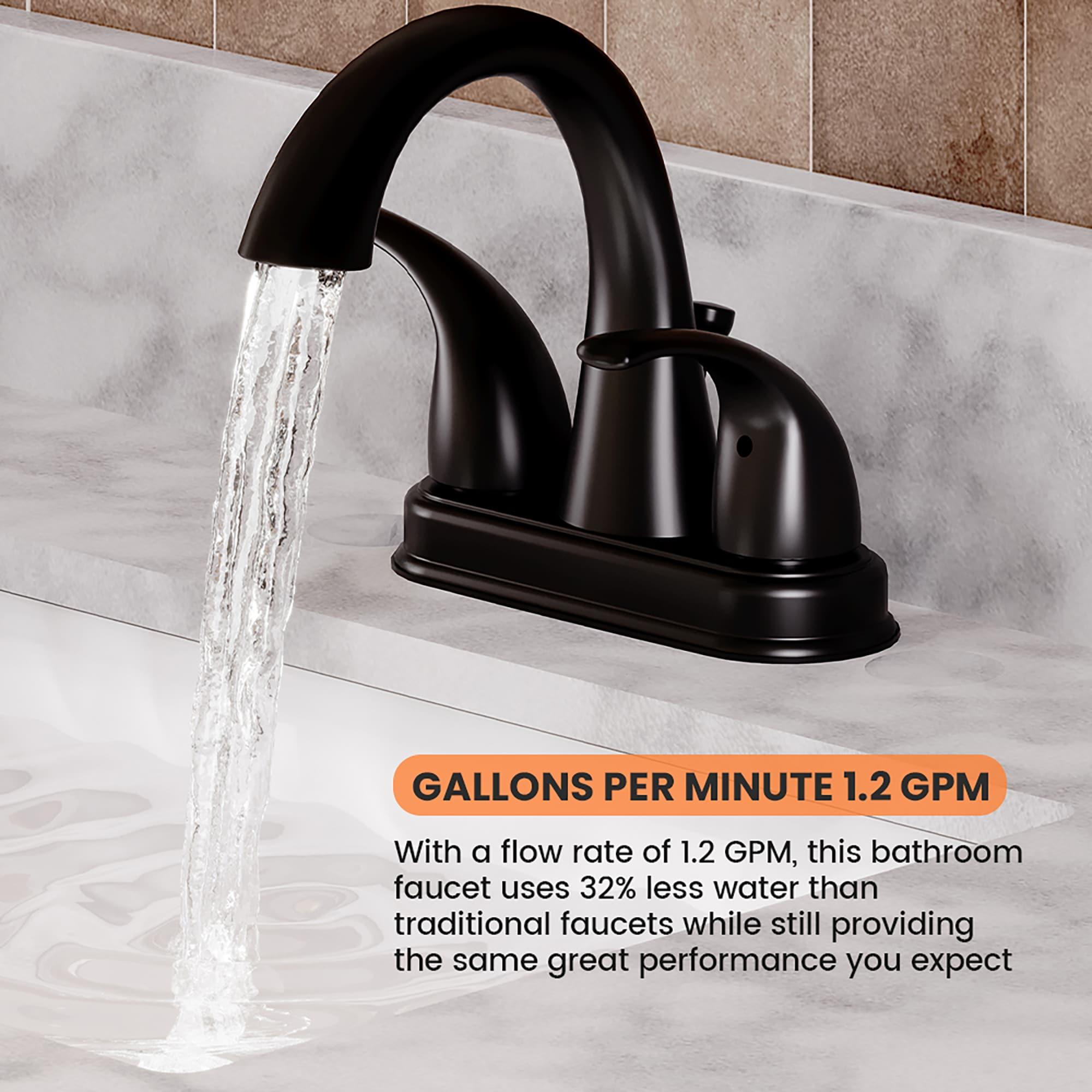 2 Handle Bathroom Faucet with Drain