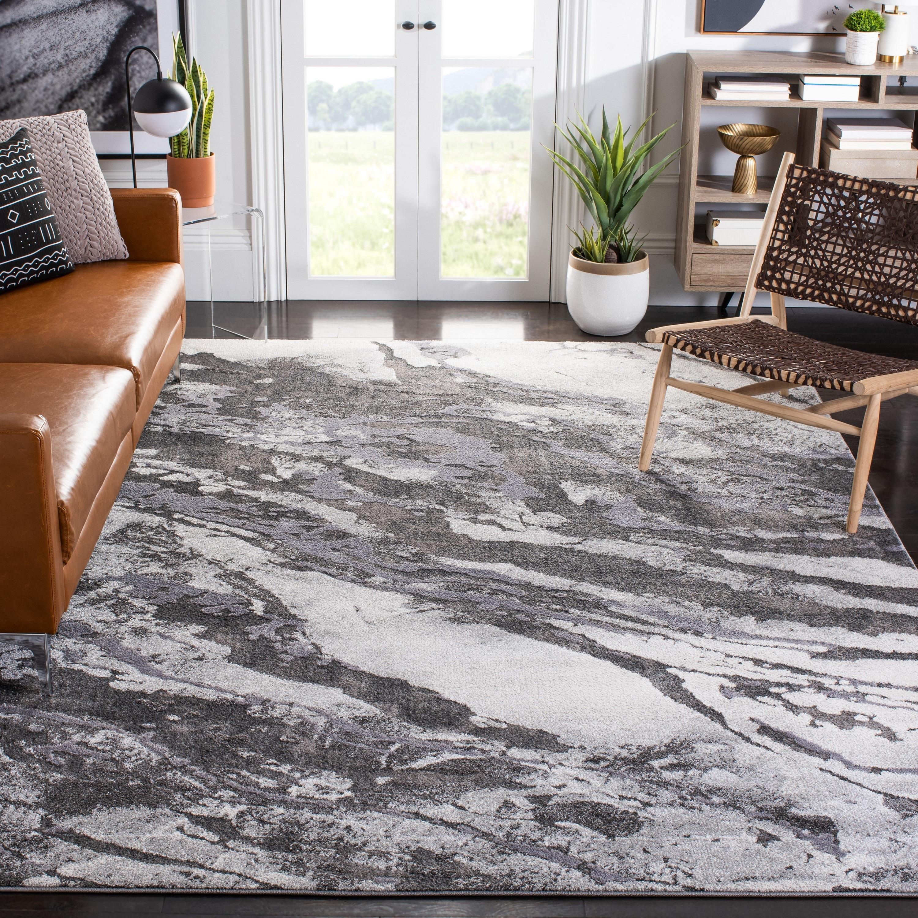 Pacific PFC865 Power Loomed Indoor Area Rug - 8'x10' - Dark Grey/Light Grey - Safavieh