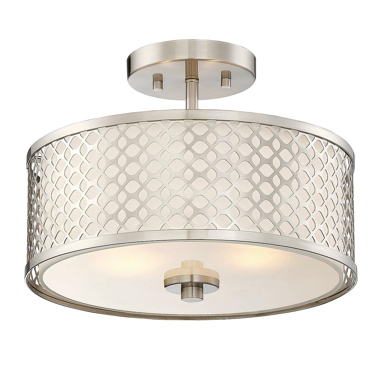 Meridian Lite Trends Meridian 2 -Light 13-in Brushed Nickel Semi Flush Mount Light
