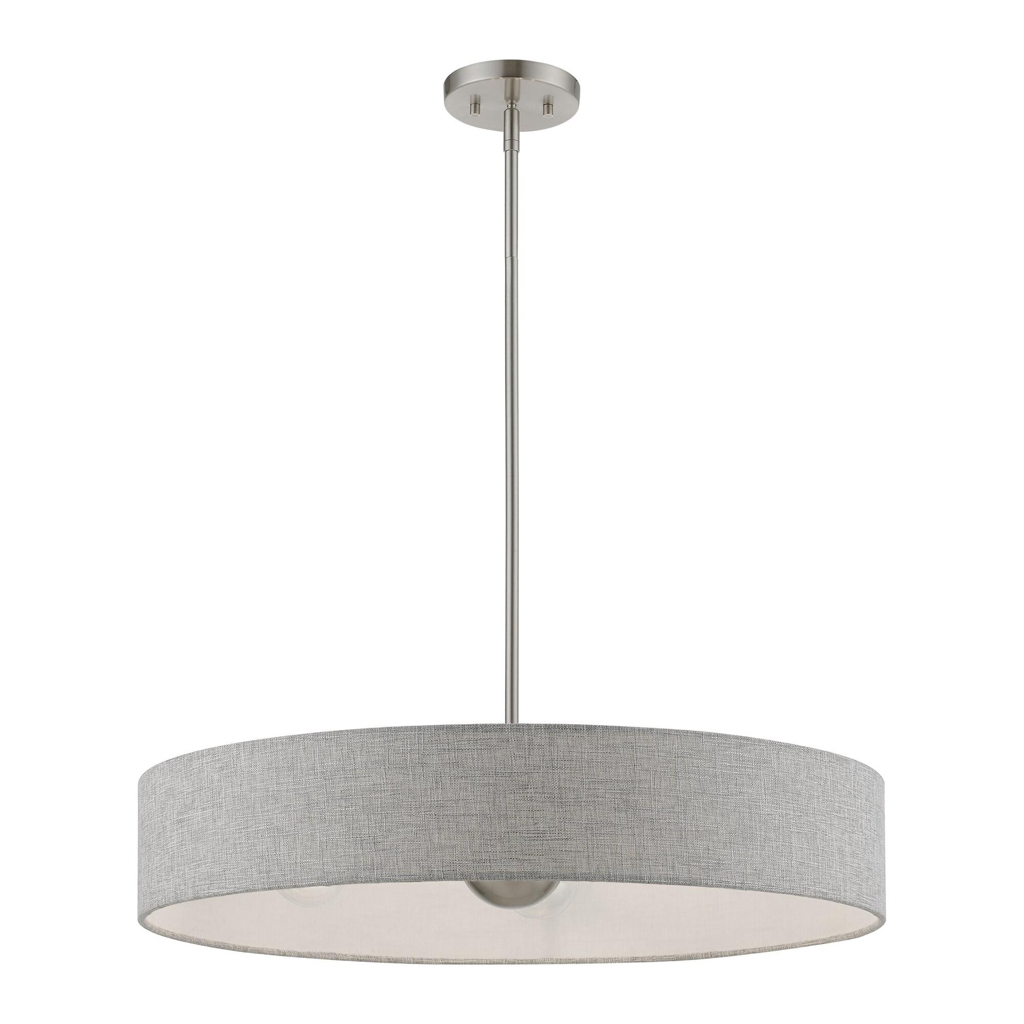 Livex Lighting Elmhurst 5 - Light Pendant in Brushed Nickel/Shiny White