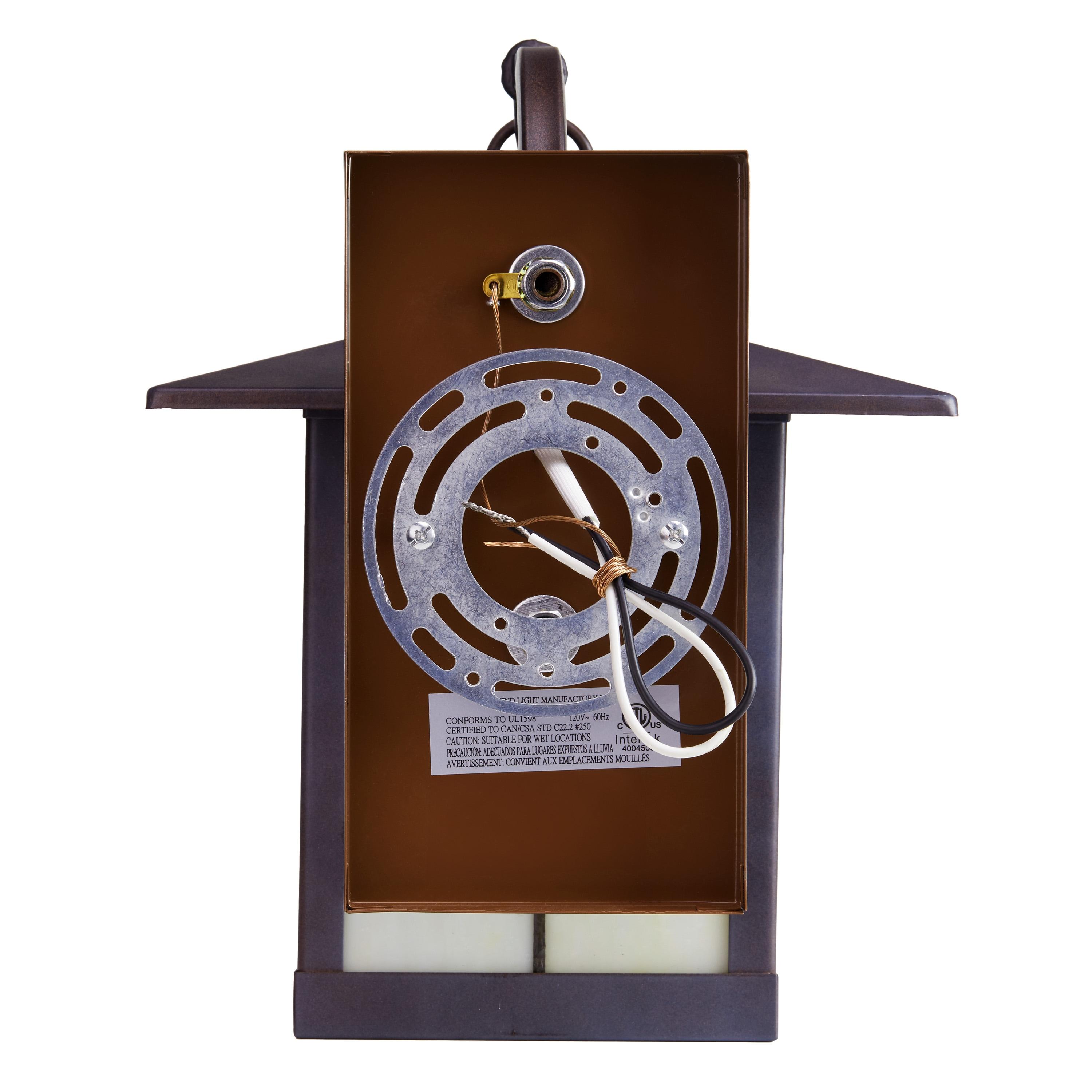 11.75" 1-Light Mona Mission Style Outdoor Wall Lantern Sconce Bronze - River of Goods: Stained Glass, ETL Listed, Weather-Resistant