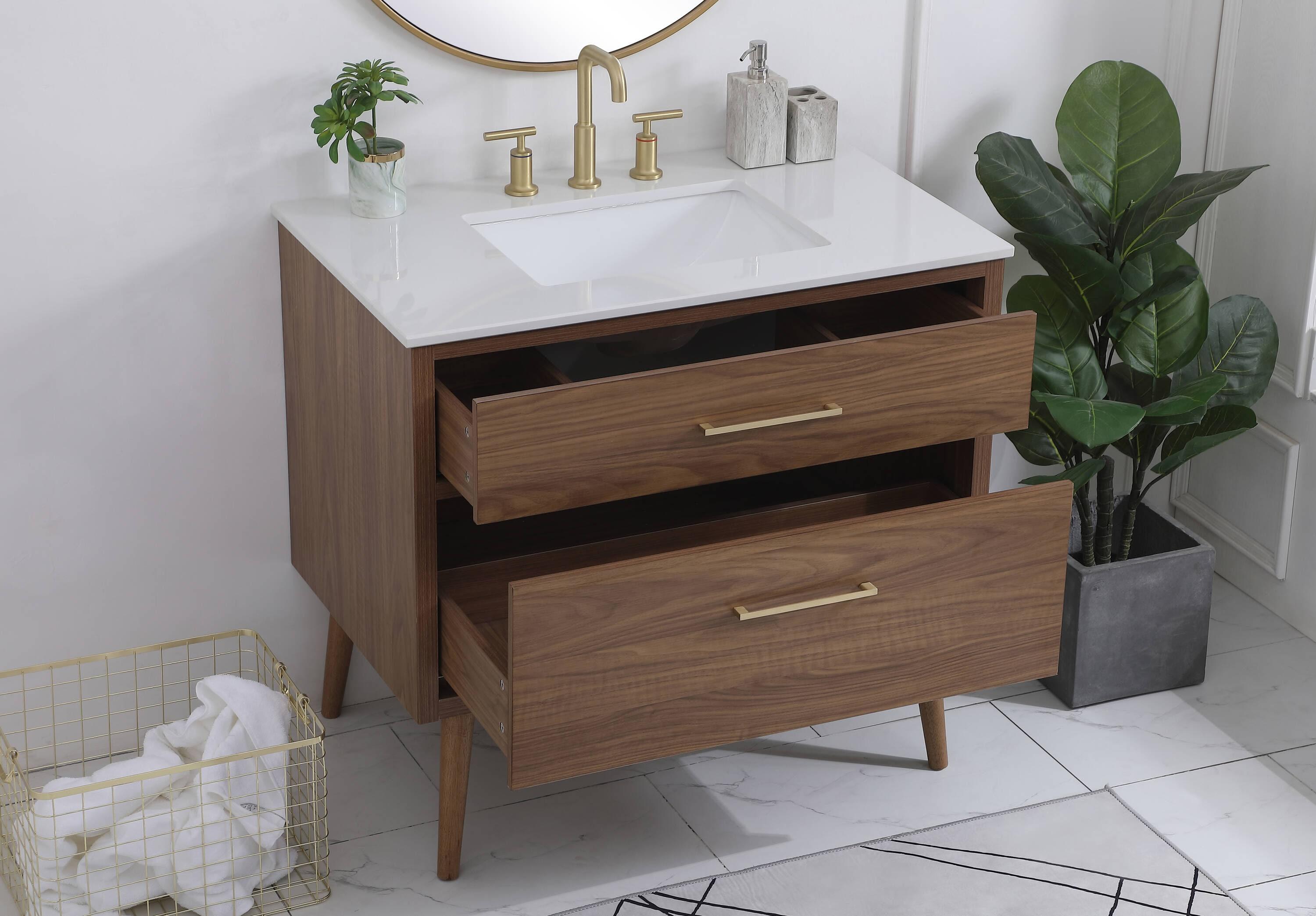 Elegant Kitchen and Bath Elegant Kitchen and Bath 36 Inch Bathroom Vanity in White
