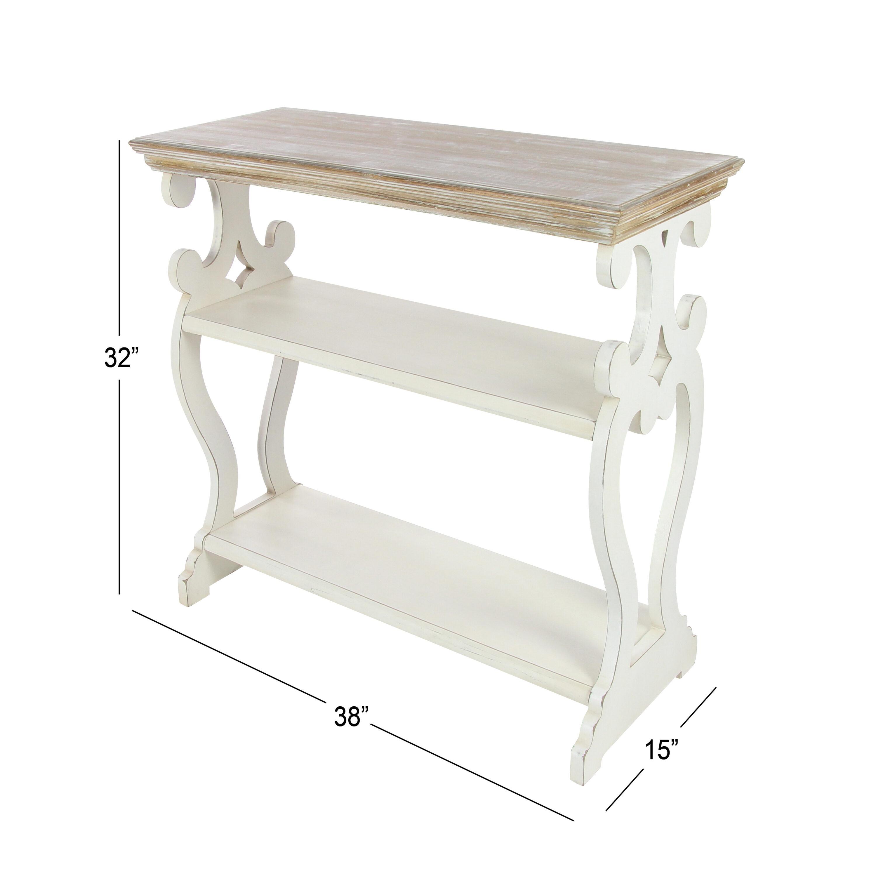 Farmhouse Wood Console Table Off White - Olivia & May: 2-Shelf Design, Tall Profile