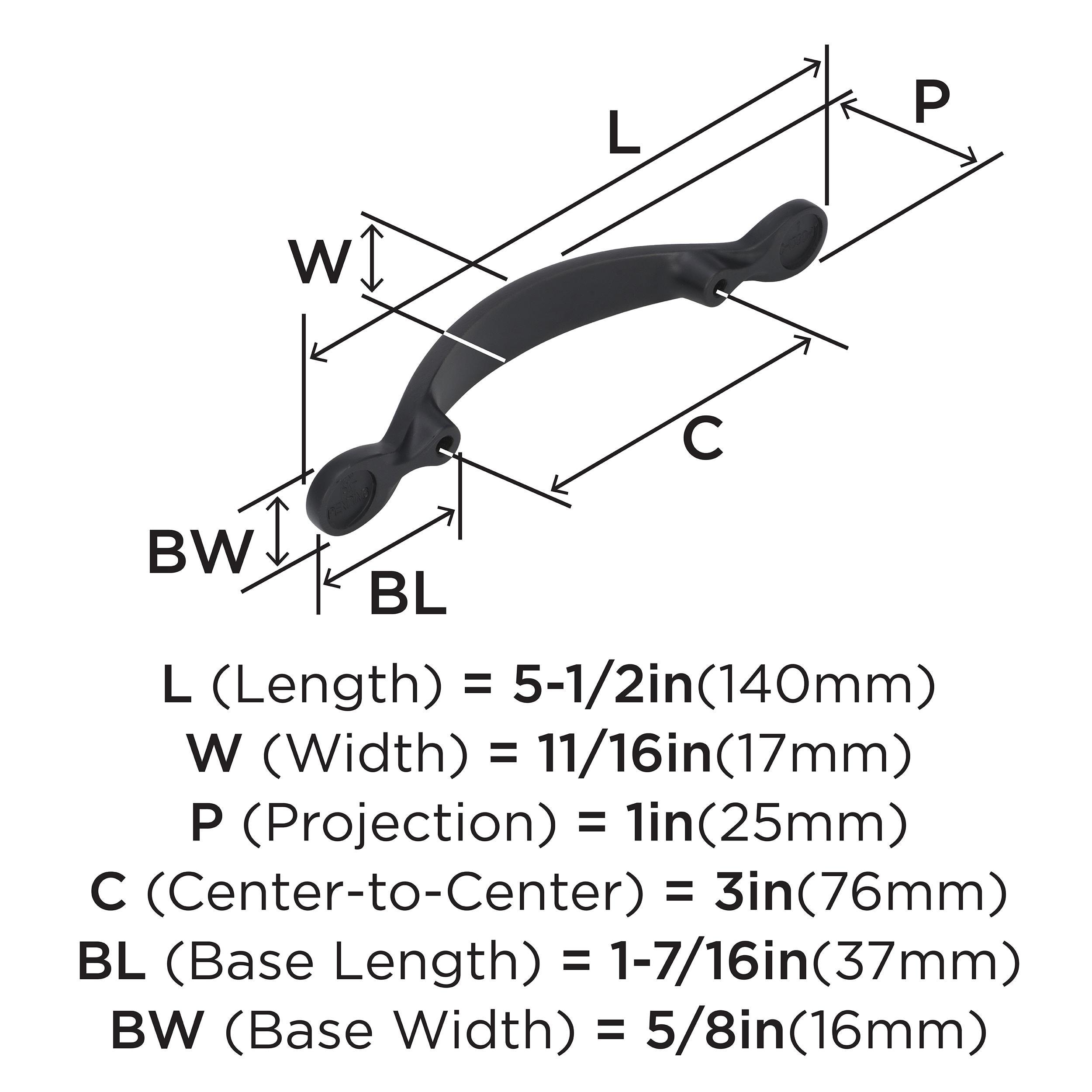 Amerock Inspirations 3 inch (76mm) Center-to-Center Oil-Rubbed Bronze Cabinet Pull