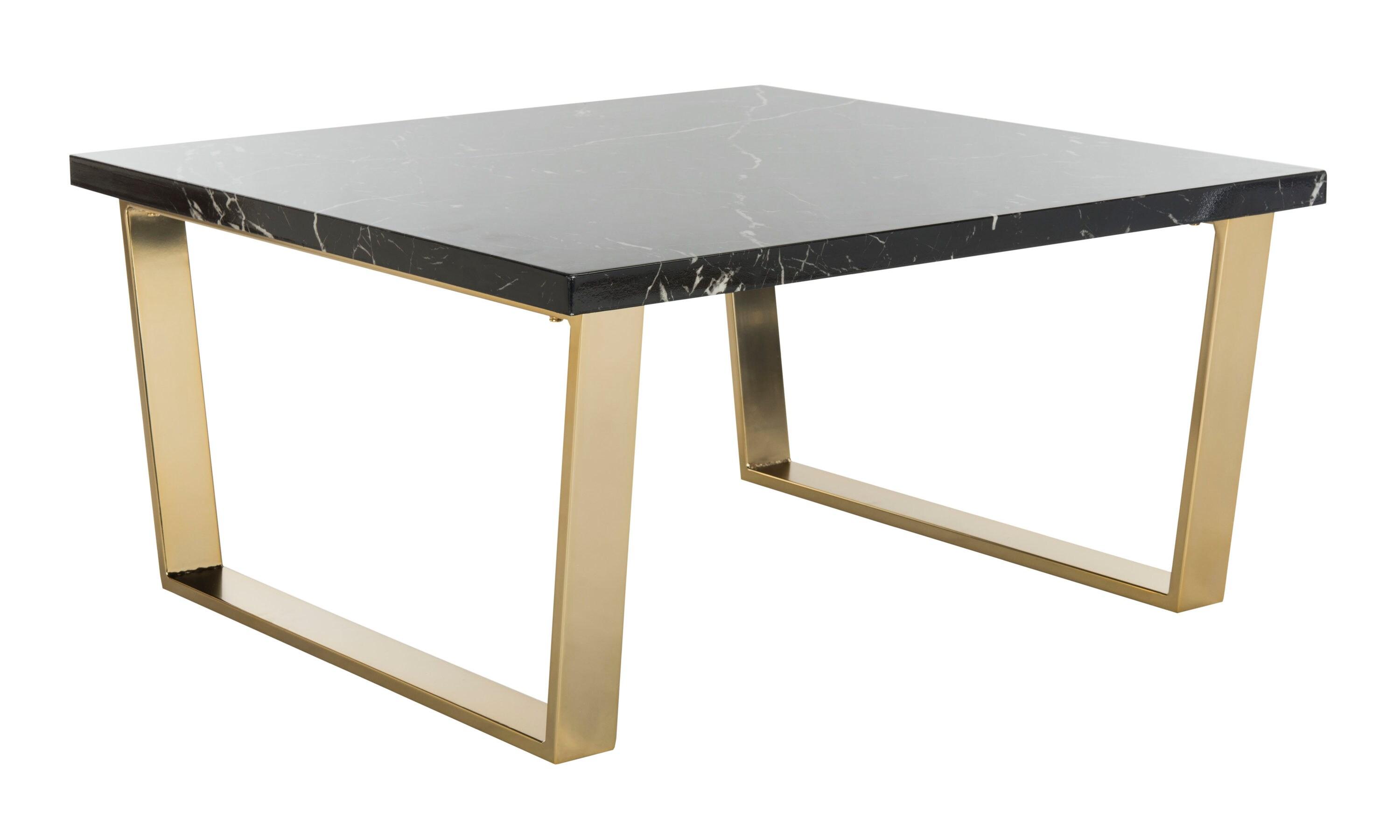 Carmen Square Coffee Table - Black/Brass - Safavieh