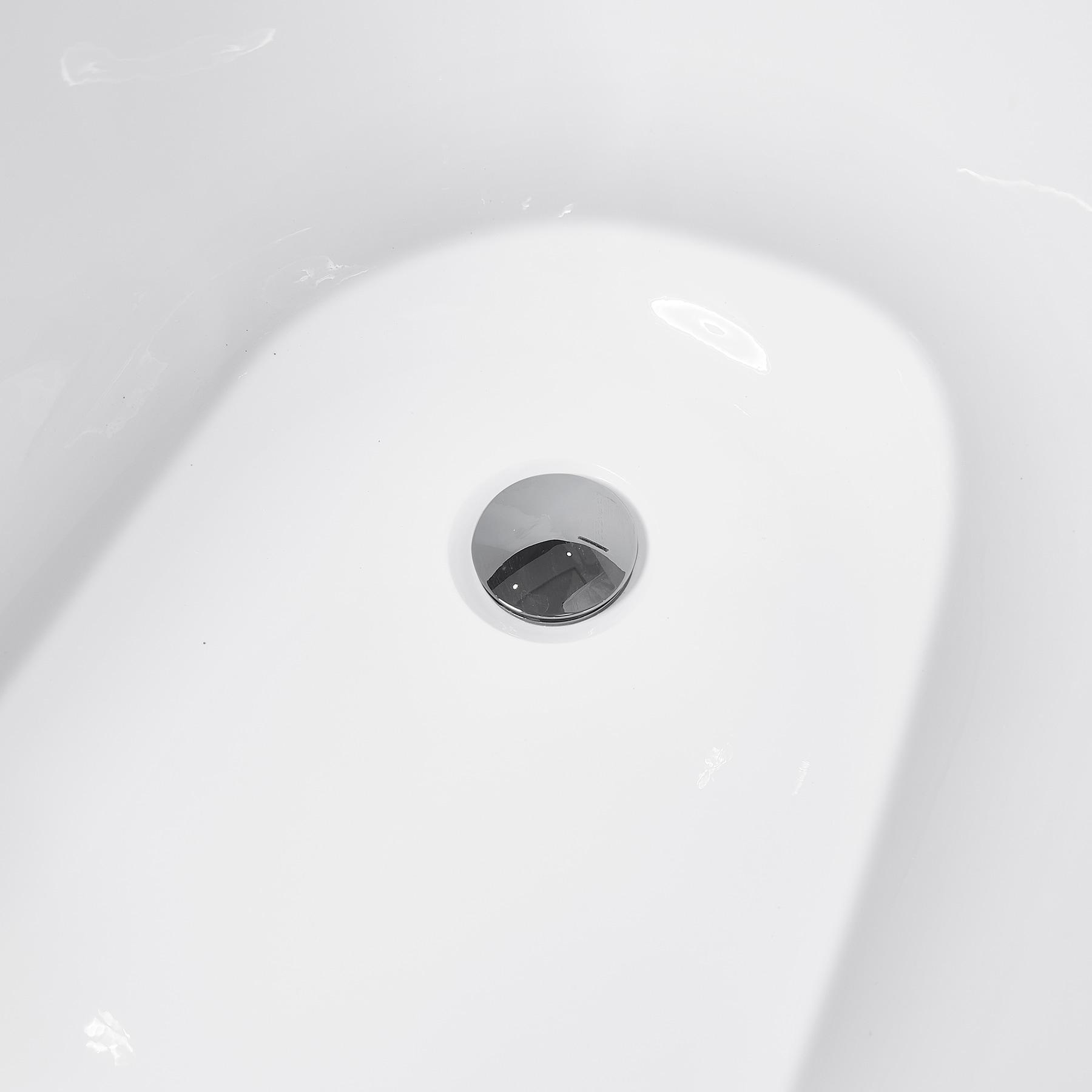 59" x 28" Freestanding Soaking Fiberglass Bathtub