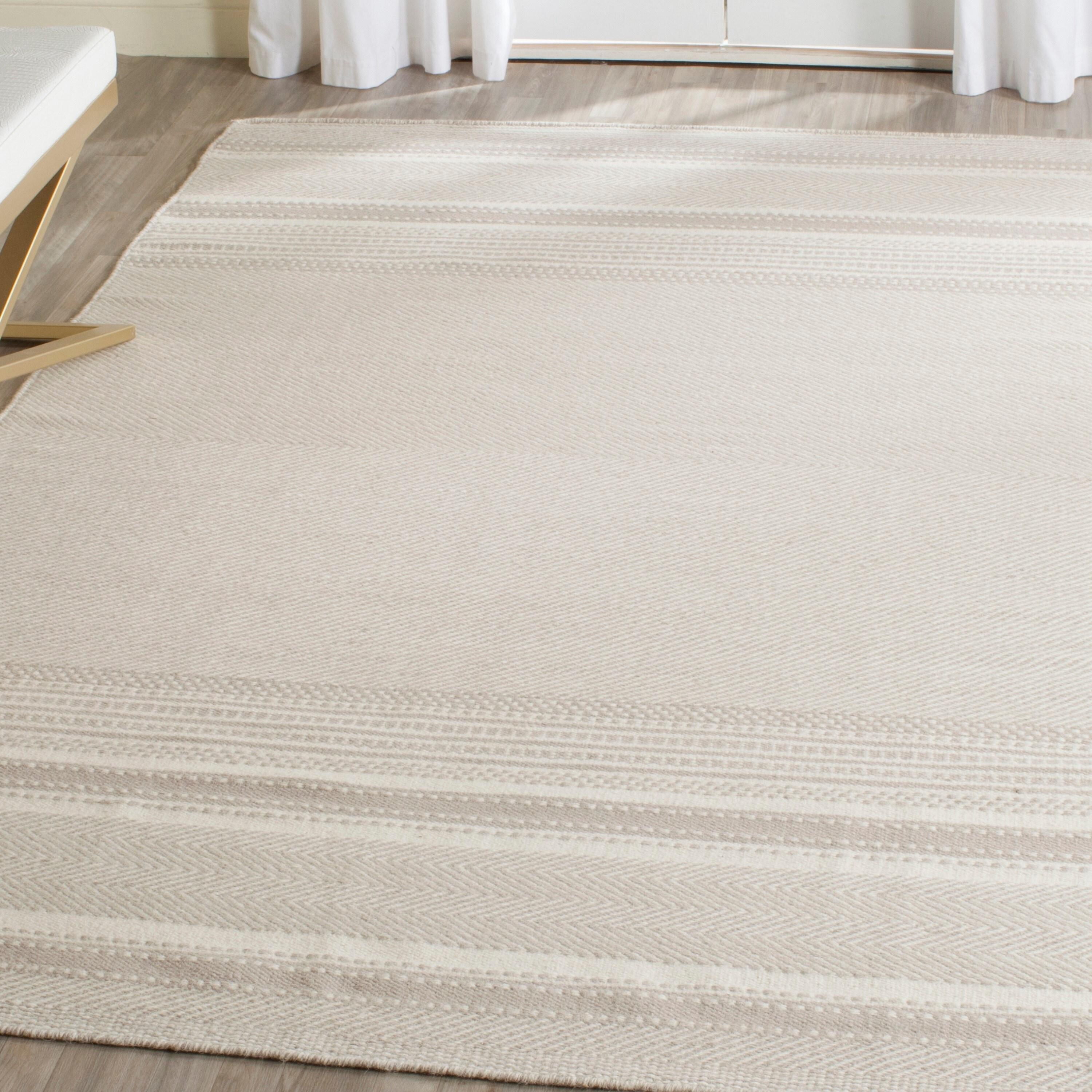 Kilim KLM419 Hand Woven Flat Weave Area Rug - Grey/Ivory - 4'x6' - Safavieh