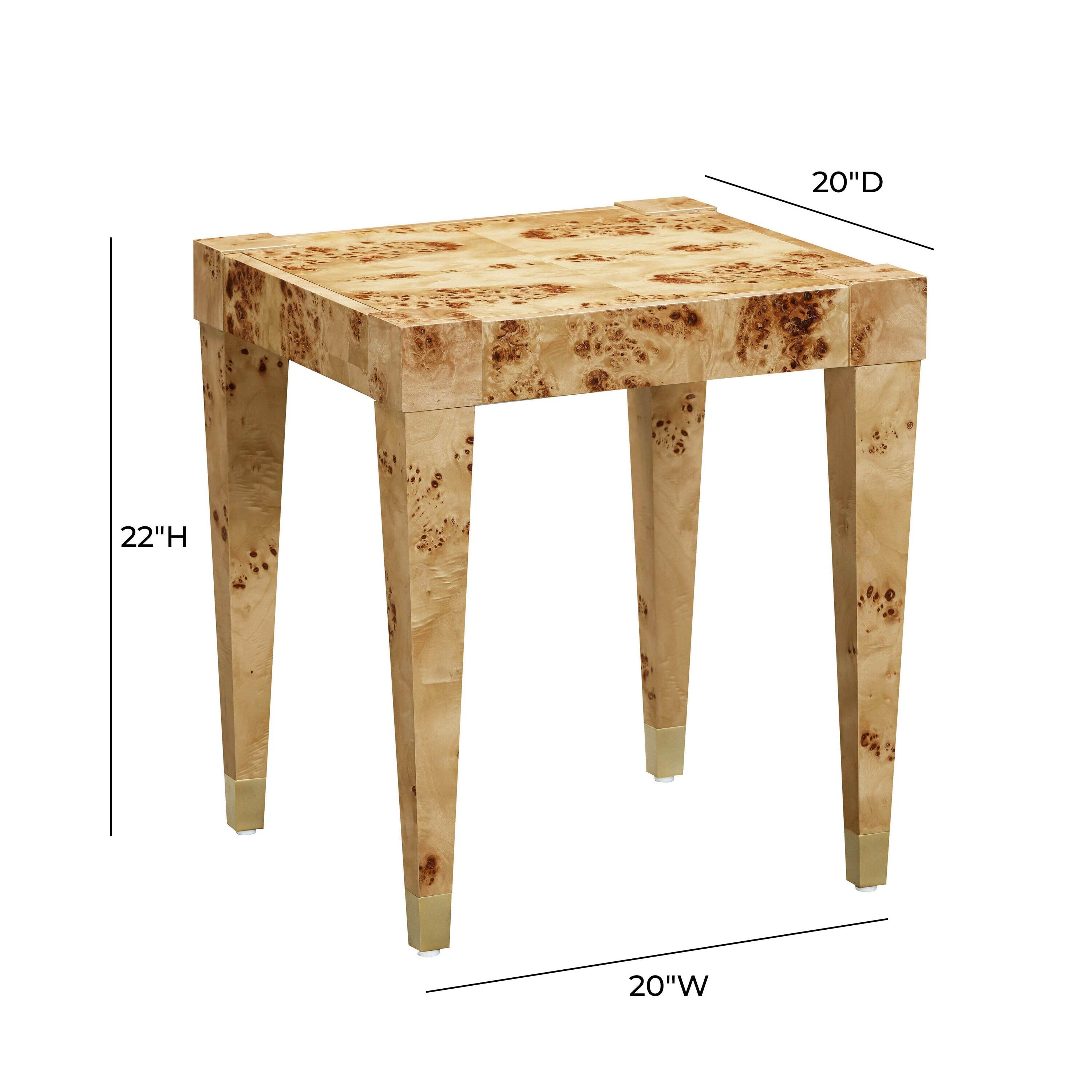 TOV Furniture Brandyss Engineered Wood Burl End Table in Natural Brown