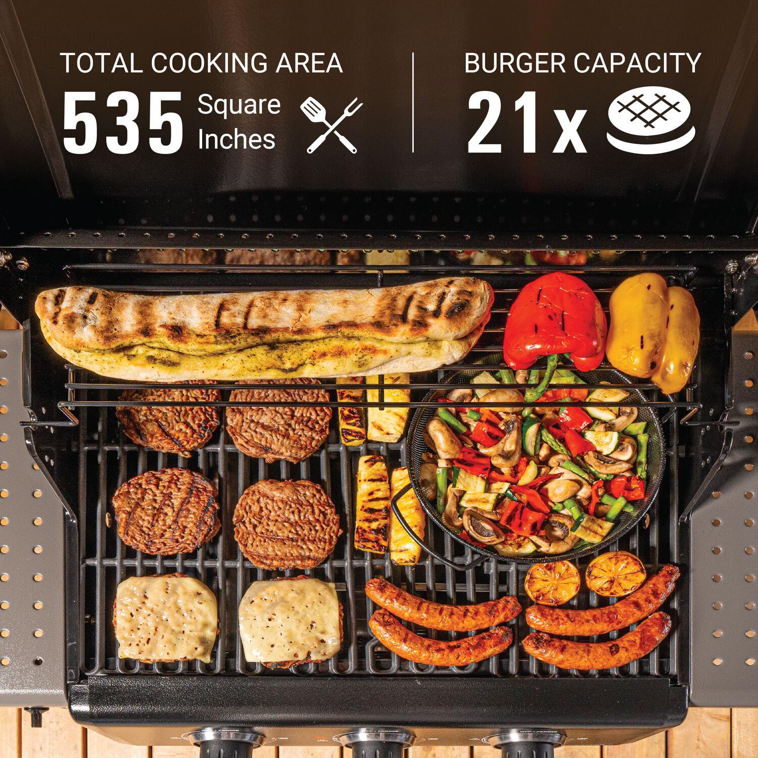 Coleman Cookout 3-Burner 36,000 BTU Propane BBQ Gas Grill with 535-Sq. In. Total Cooking Surface