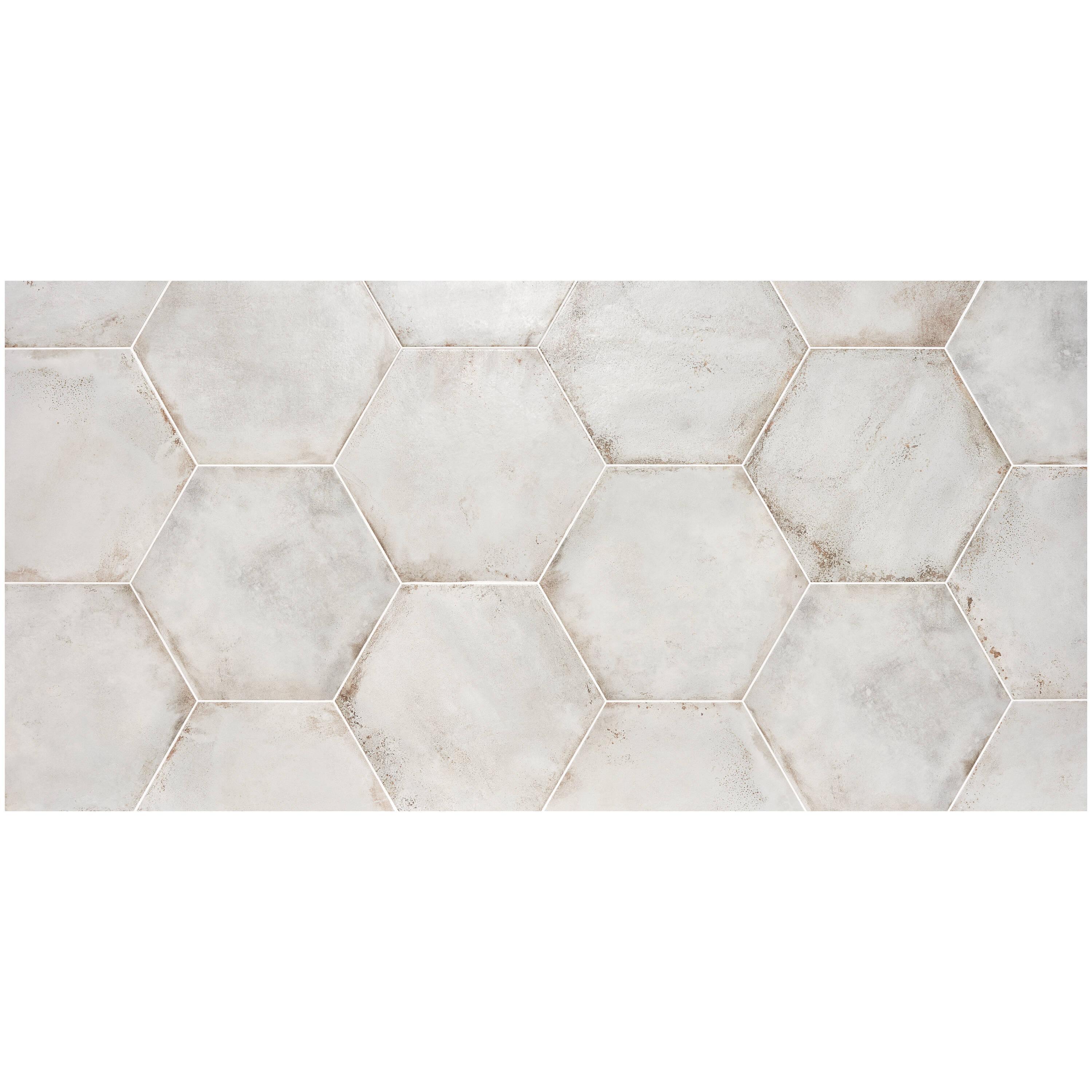 Angela Harris Fuller 20" Hex Porcelain Metallic Look Floor and Wall Tile