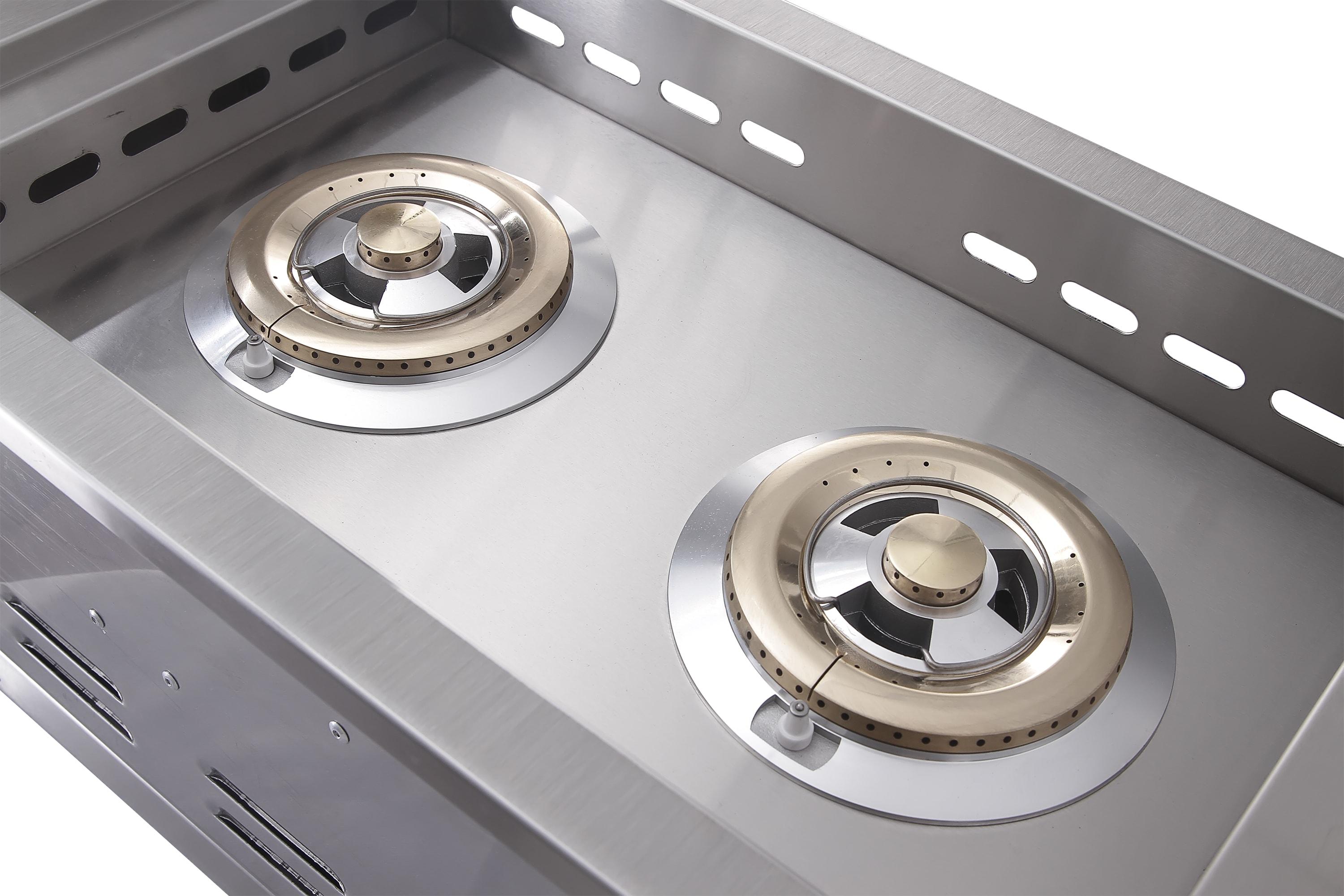 Outdoor Party 14.25'' Stainless Steel Grade 304 Stainless Steel Drop-In Side Burner