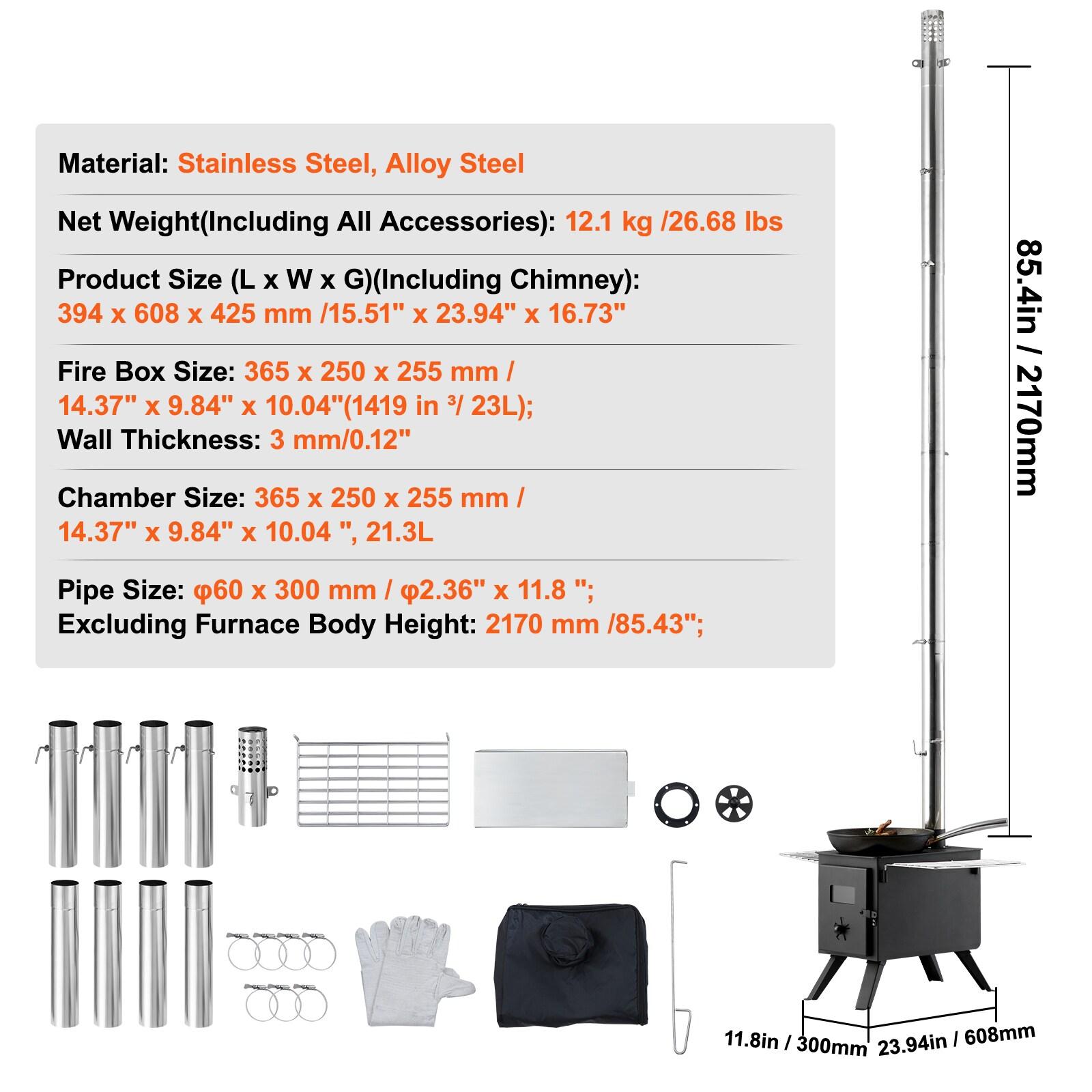 VEVOR Wood Push and turn Steel Outdoor burner