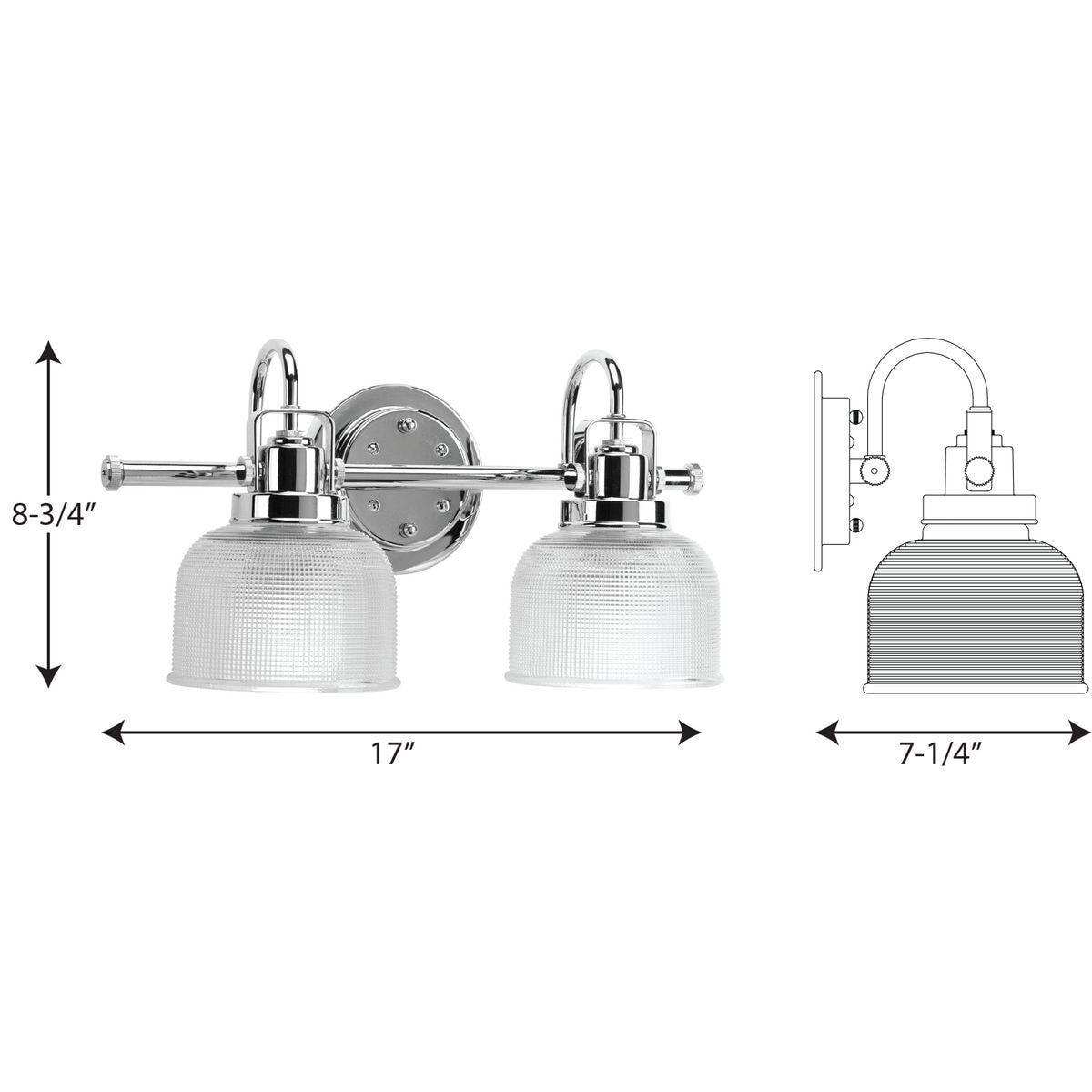 Rosser 2 Light Transparent Dimmable Vanity Light