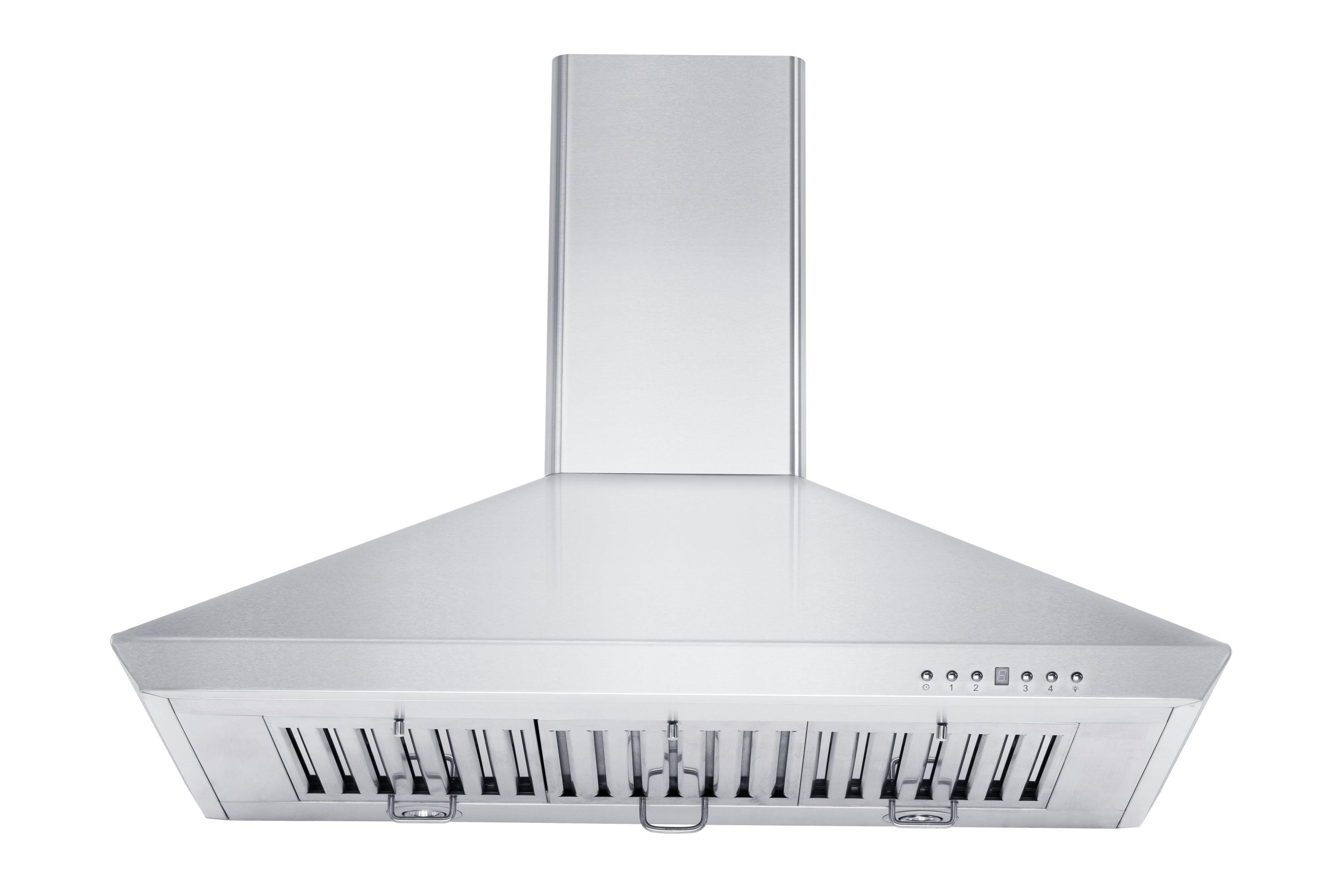 36" KF 400 CFM Convertible Wall Mount Range Hood in Brushed 430 Stainless Steel