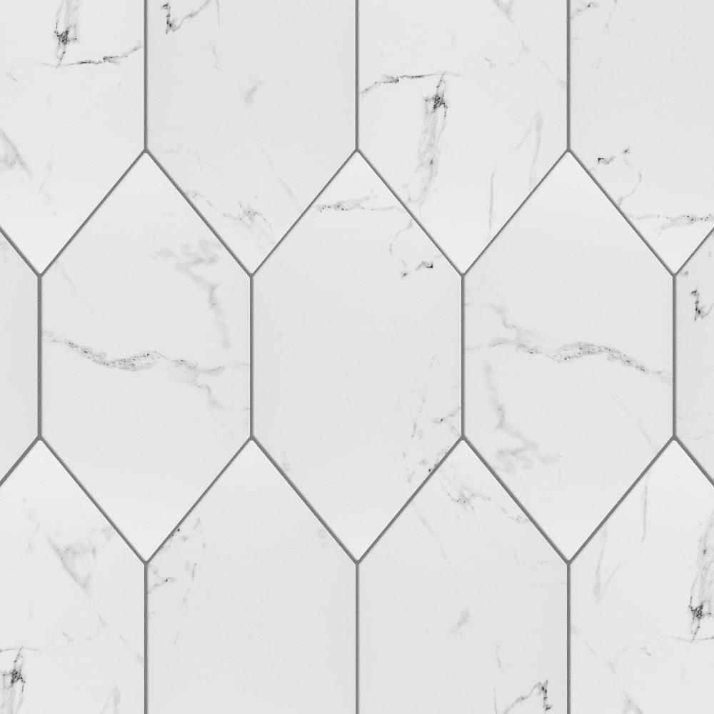 Timeless Calacatta Kayak 6-1/2" x 12-1/2" Porcelain Stone Look Wall & Floor Tile