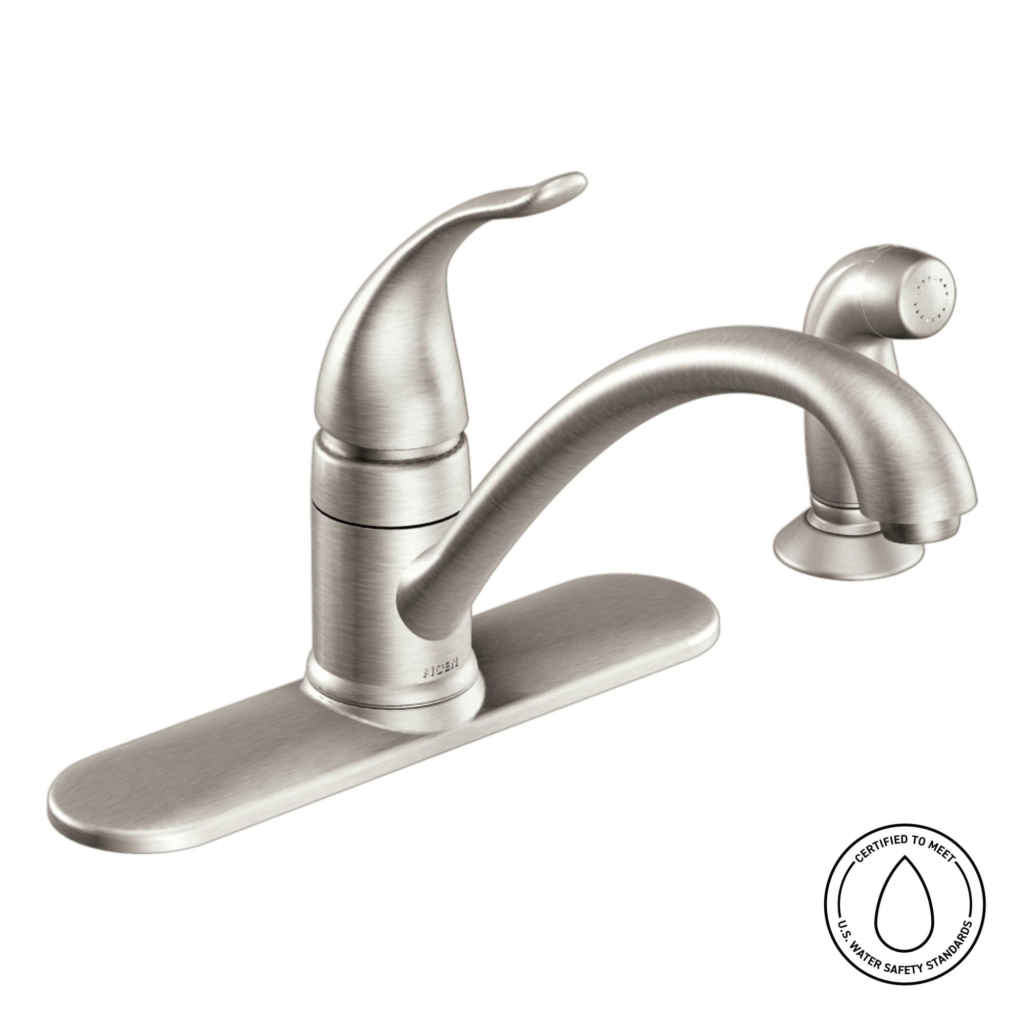 Moen Torrance One Handle Stainless Steel Kitchen Faucet Side Sprayer Included