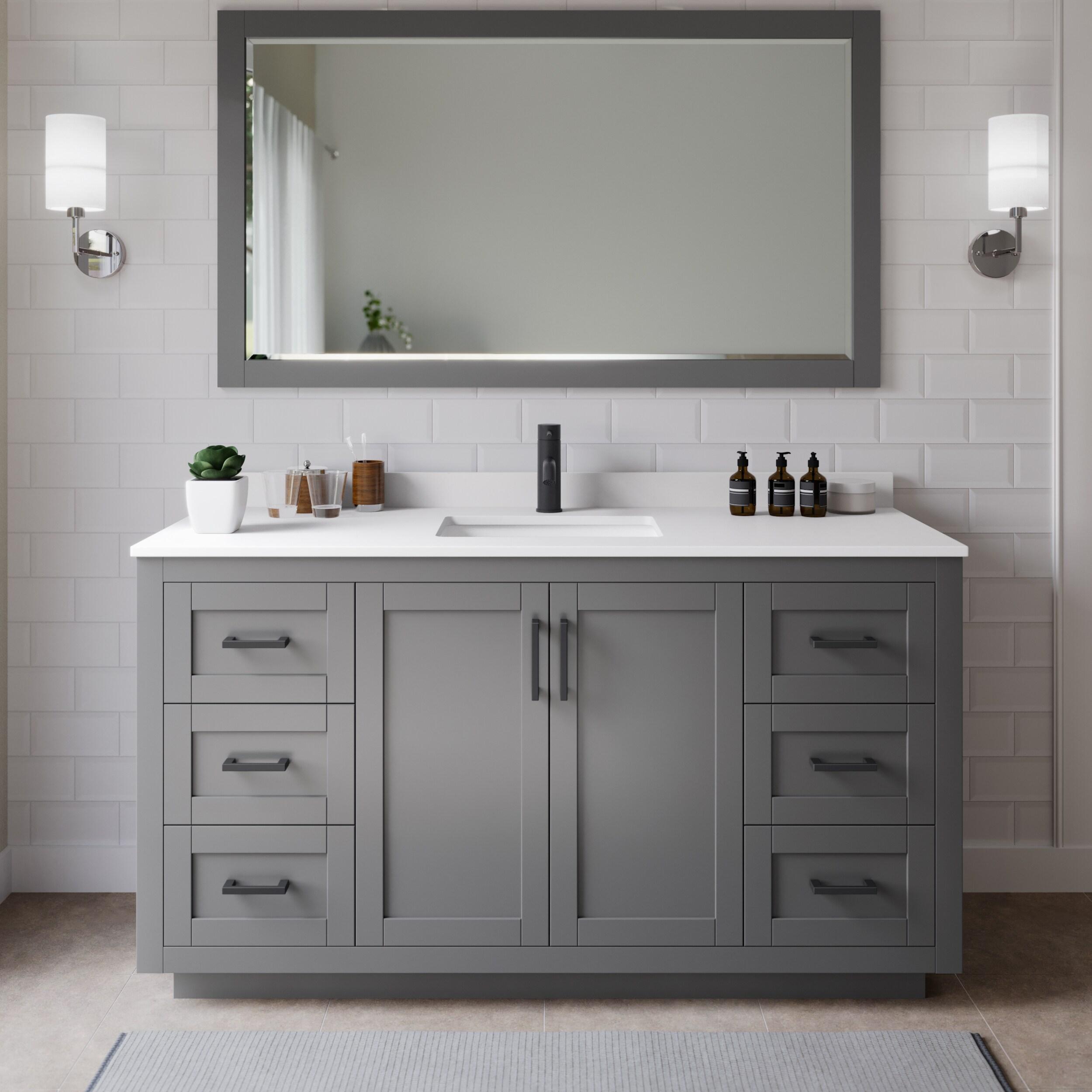 Miranda 66" Freestanding Single Bathroom Vanity with Cultured Marble Top