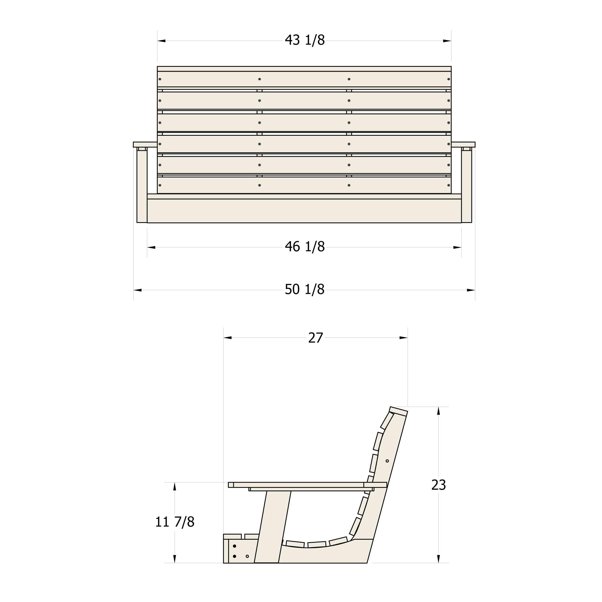 Cabana Tan 4ft Recycled Plastic Outdoor Porch Swing