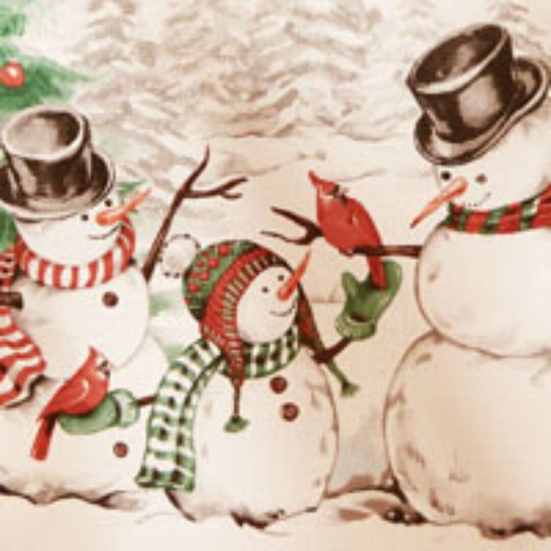 Snowman Winterland Holiday Snowflake Rectangle Tablecloth - Red/Green - 60x102 - Elrene Home Fashions
