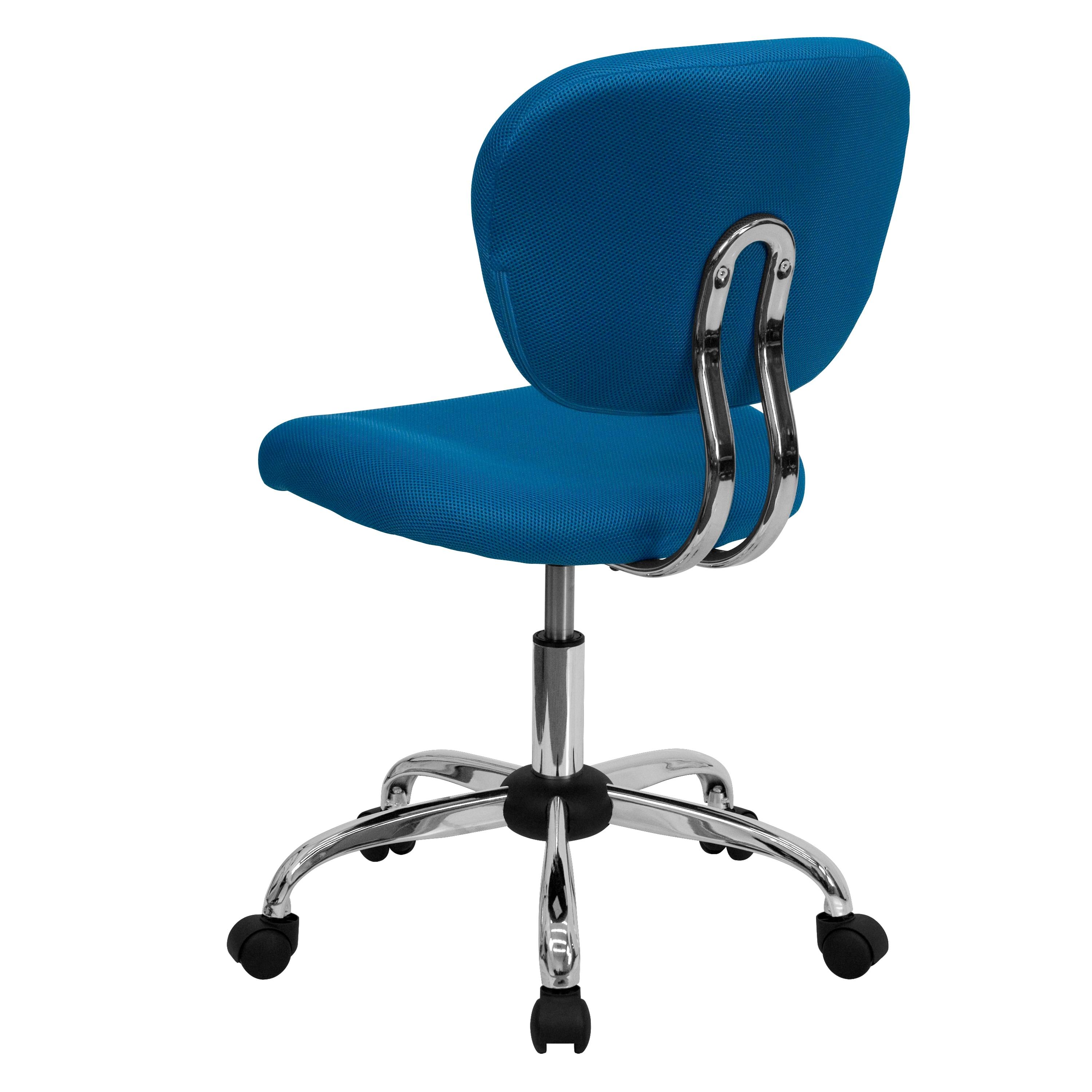 Turquoise Mesh Mid-Back Ergonomic Swivel Task Chair