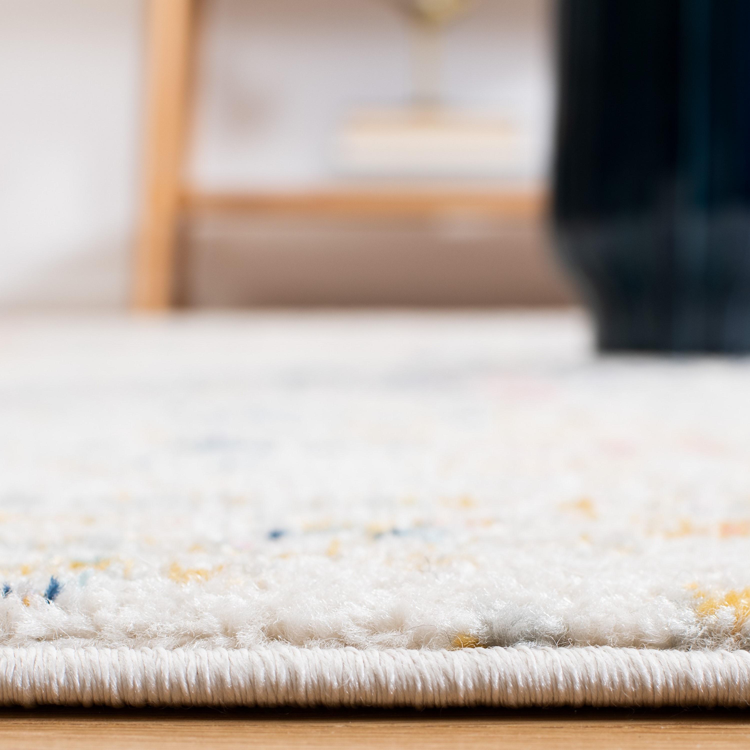 SAFAVIEH Tulum Lakisha Distressed Southwestern Area Rug, 10' x 13', Ivory/Blue