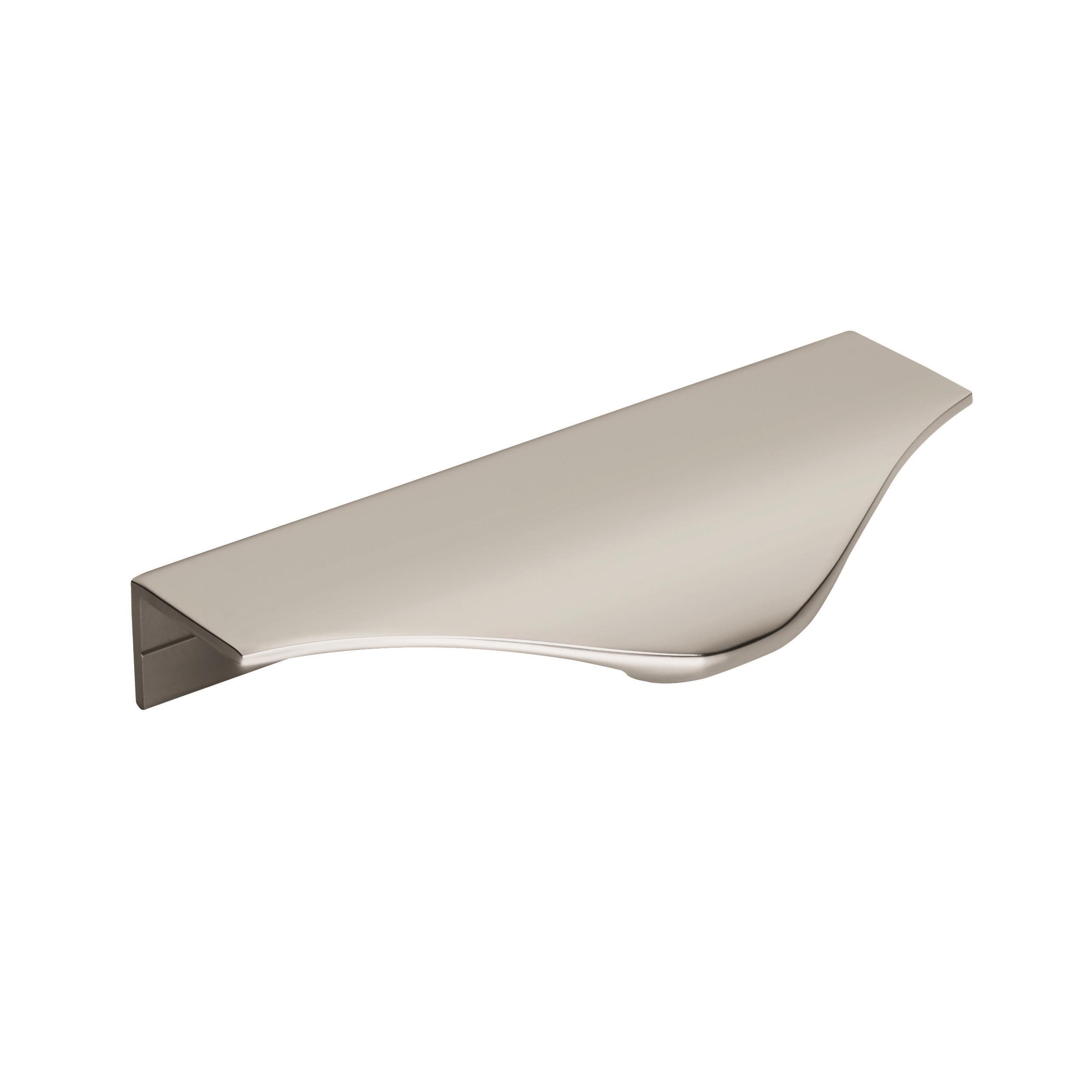 Polished Nickel Modern Cabinet Edge Pull Handle 4-3/16 inch