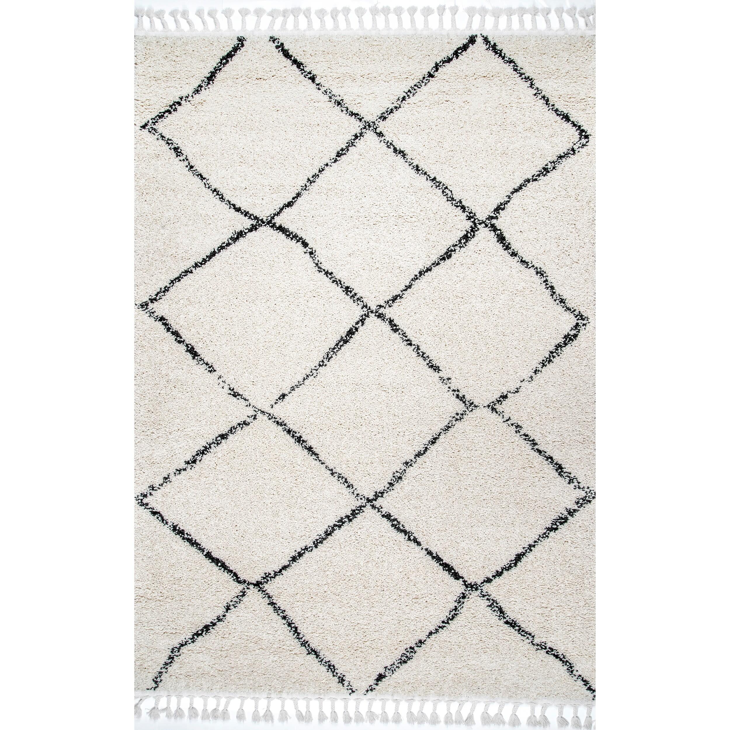 Nuloom Jessie Trellis 10x14 Indoor Area Rug for Living Room Bedroom Dining Room, Off White/Charcoal