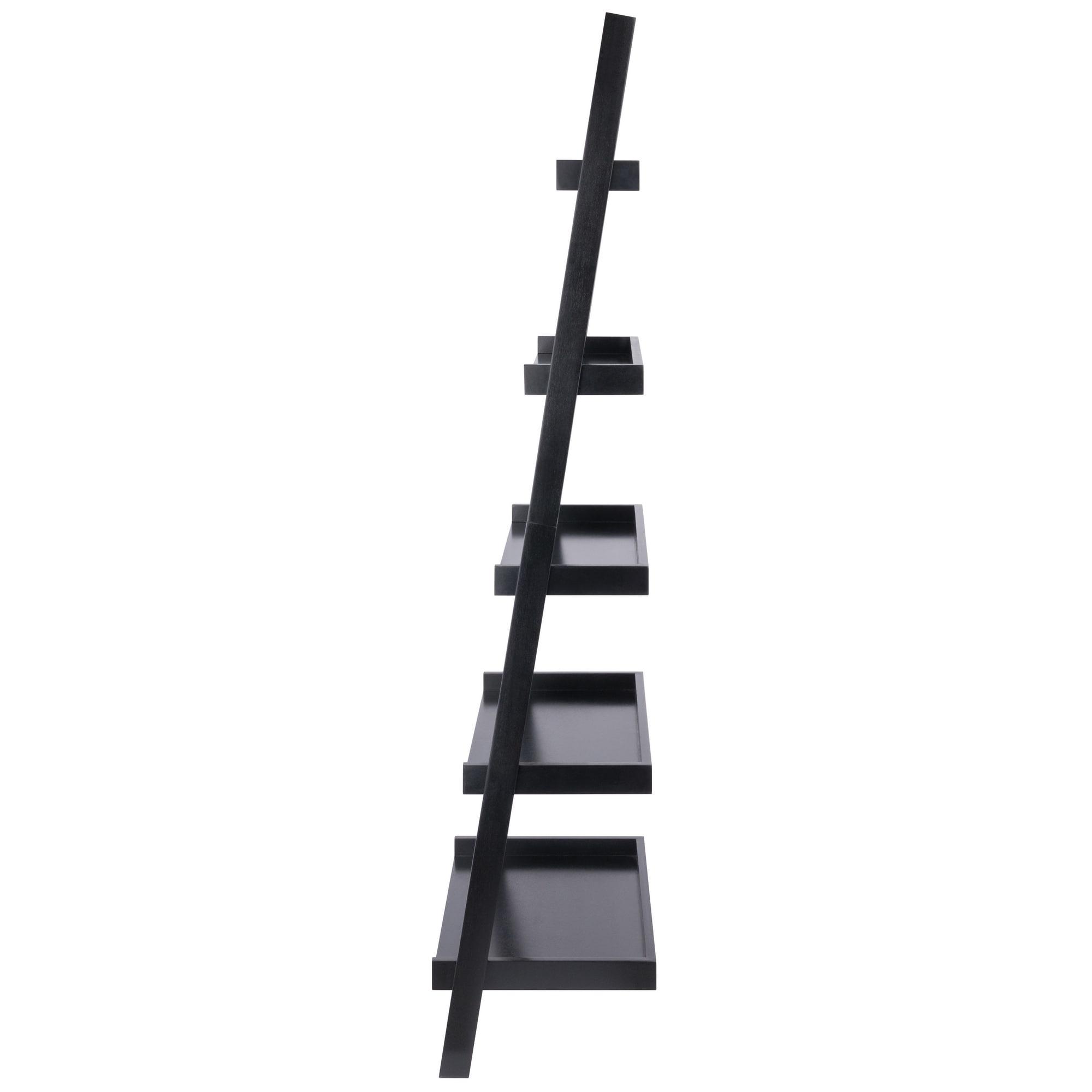 74.65" Bailey Leaning Shelf Black Finish - Winsome: 5-Tier Storage, Modern Design