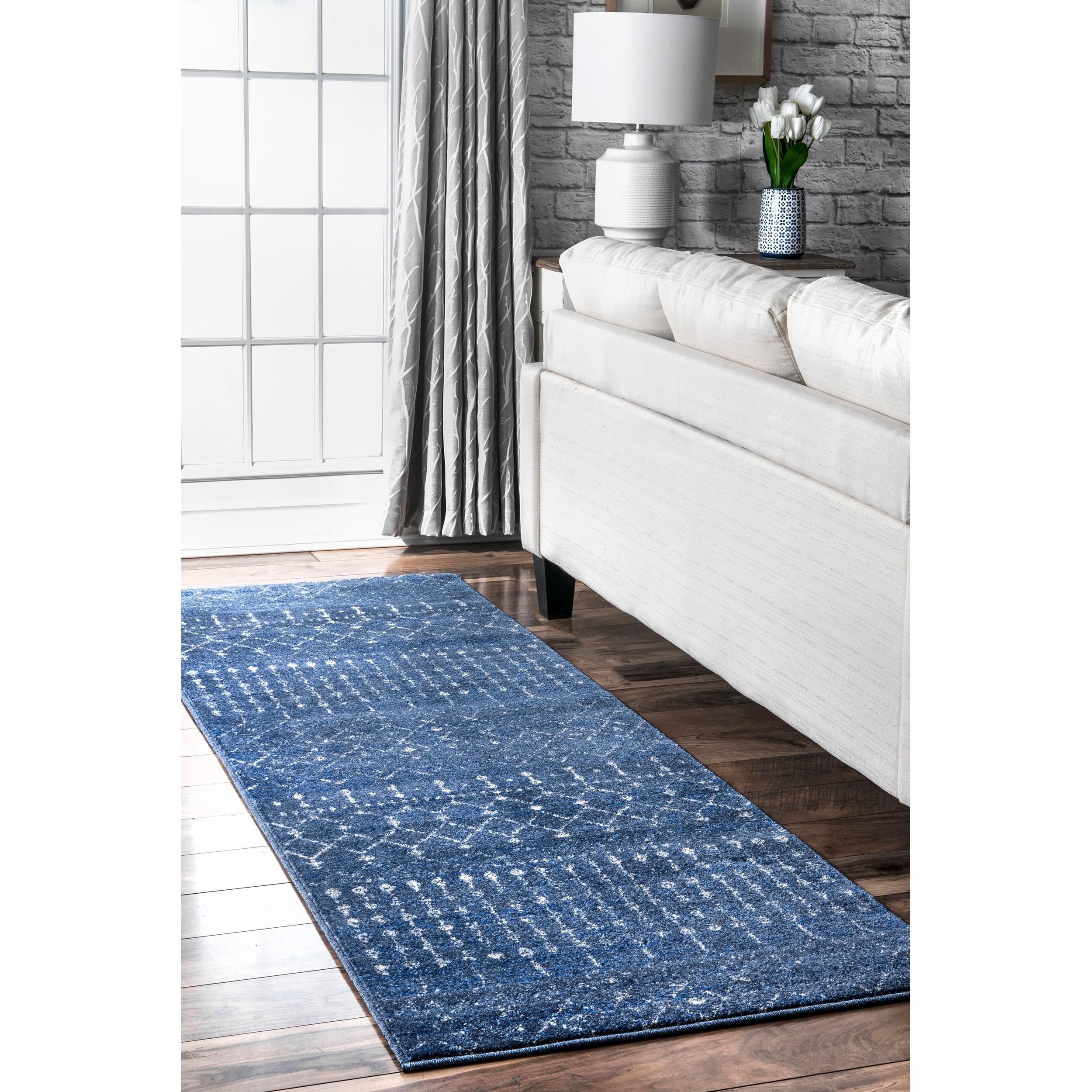 nuLOOM Moroccan Blythe Area Rug, Runner 2' 8" x 8', Dark Blue