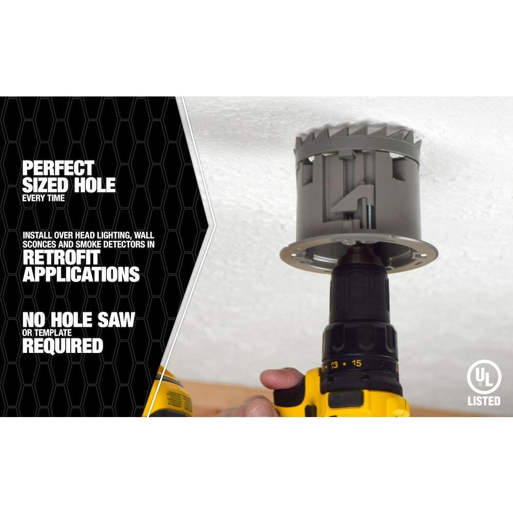 Madison Electric Products Smart Box Shark Tooth 1-Gang Gray Polycarbonate Interior Old Work Standard Round Ceiling/Wall Electrical Box