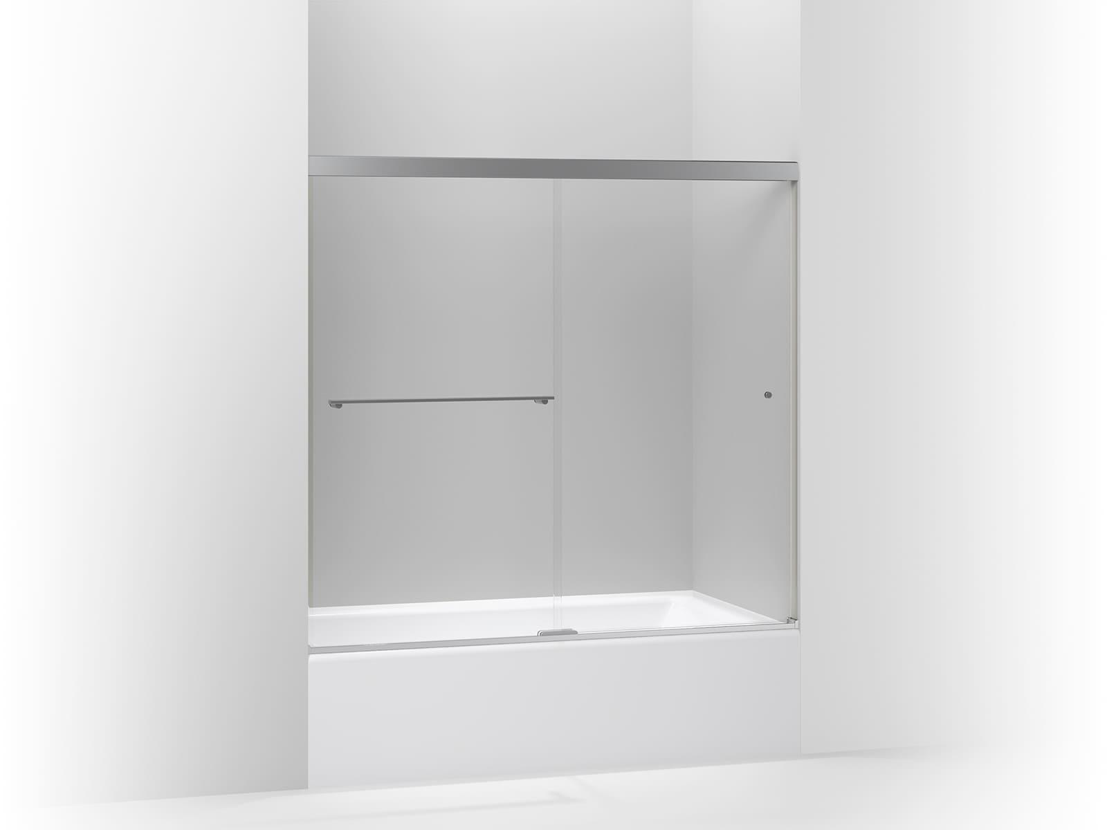 Revel 59.63'' x 55.5'' Double Sliding Bath Door with CleanCoat® Technology