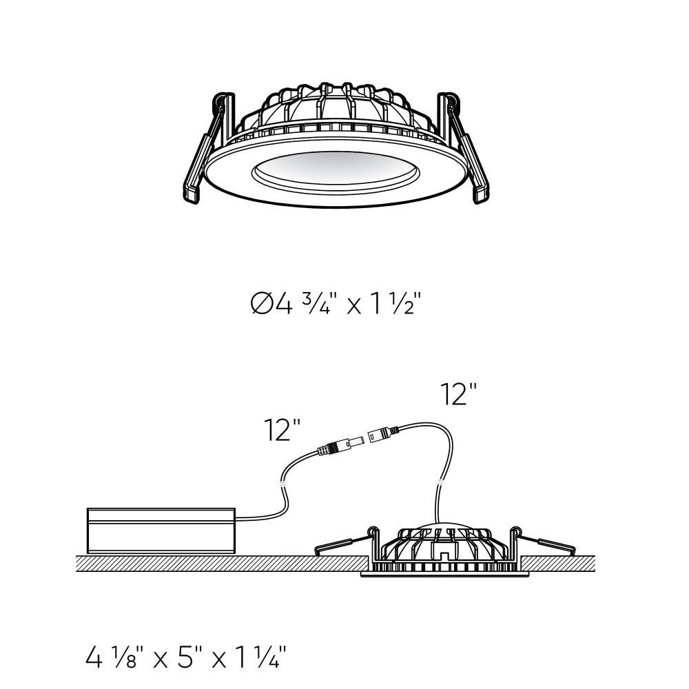 Camdyn 4'' Dimmable Air-Tight IC Rated LED Canless Recessed Lighting Kit