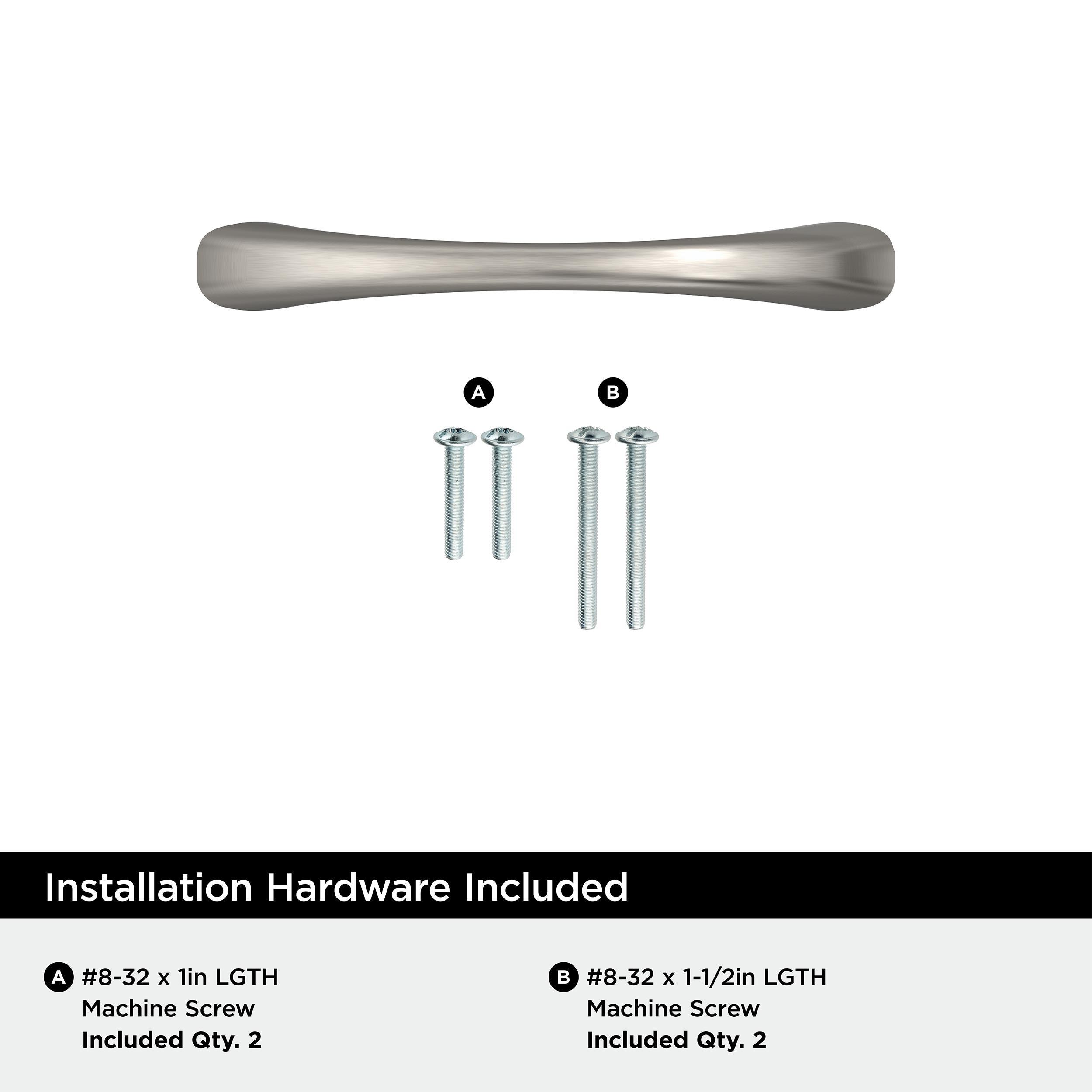 Satin Nickel 3-Inch Brushed Cabinet Pull with Mounting Hardware