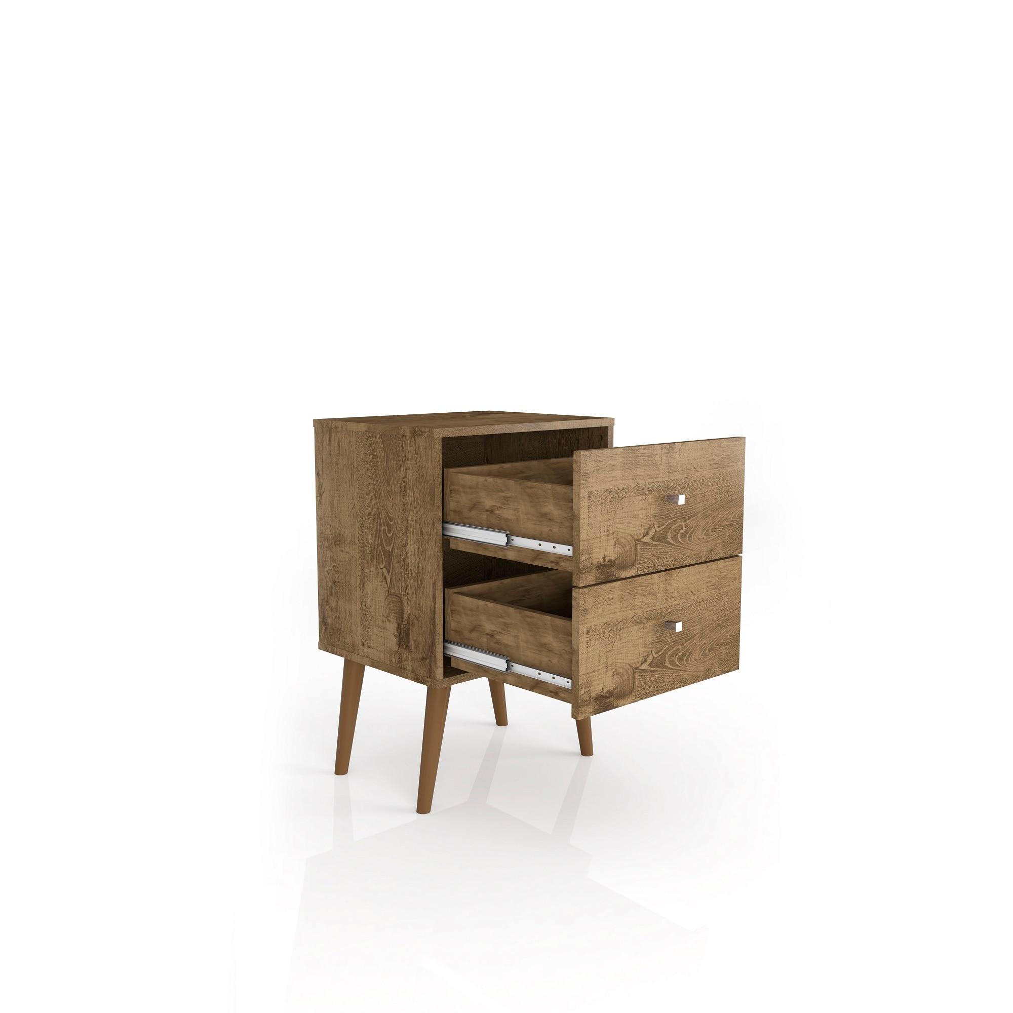Liberty Rustic Brown 2-Drawer Nightstand with Solid Wood Legs
