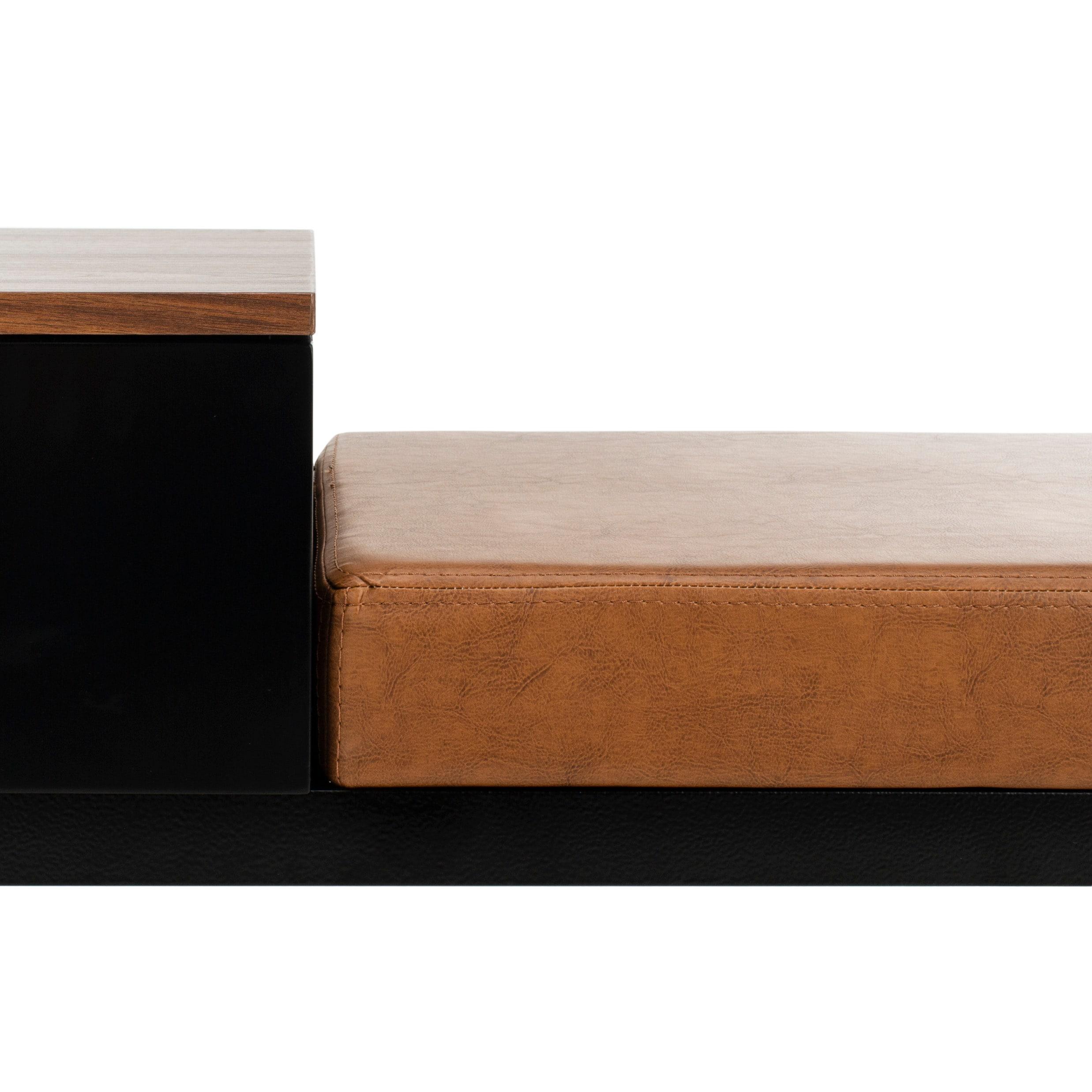 Maruka Bench with Storage - Brown/Brown - Safavieh