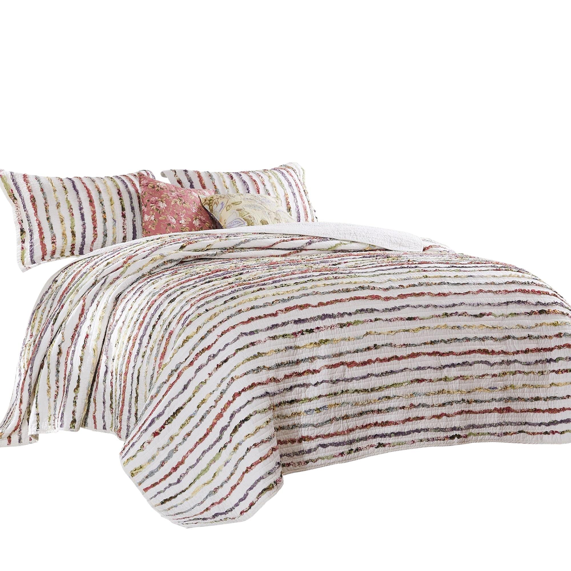 Greenland Home Fashions Bella Ruffle Cotton Modern Farmhouse Quilt Set
