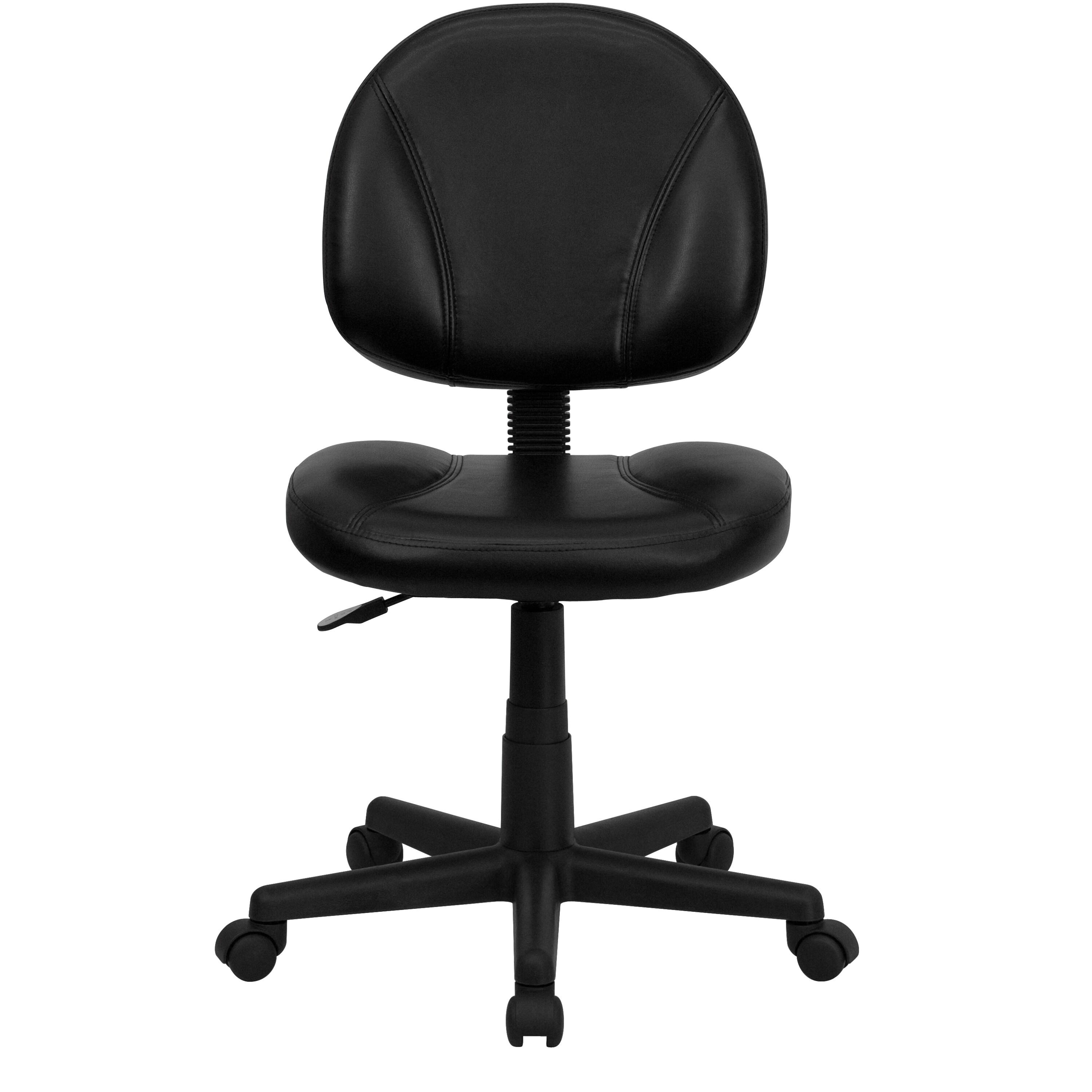 Flash Furniture Mid-Back LeatherSoft Swivel Ergonomic Task Office Chair with Back Depth Adjustment