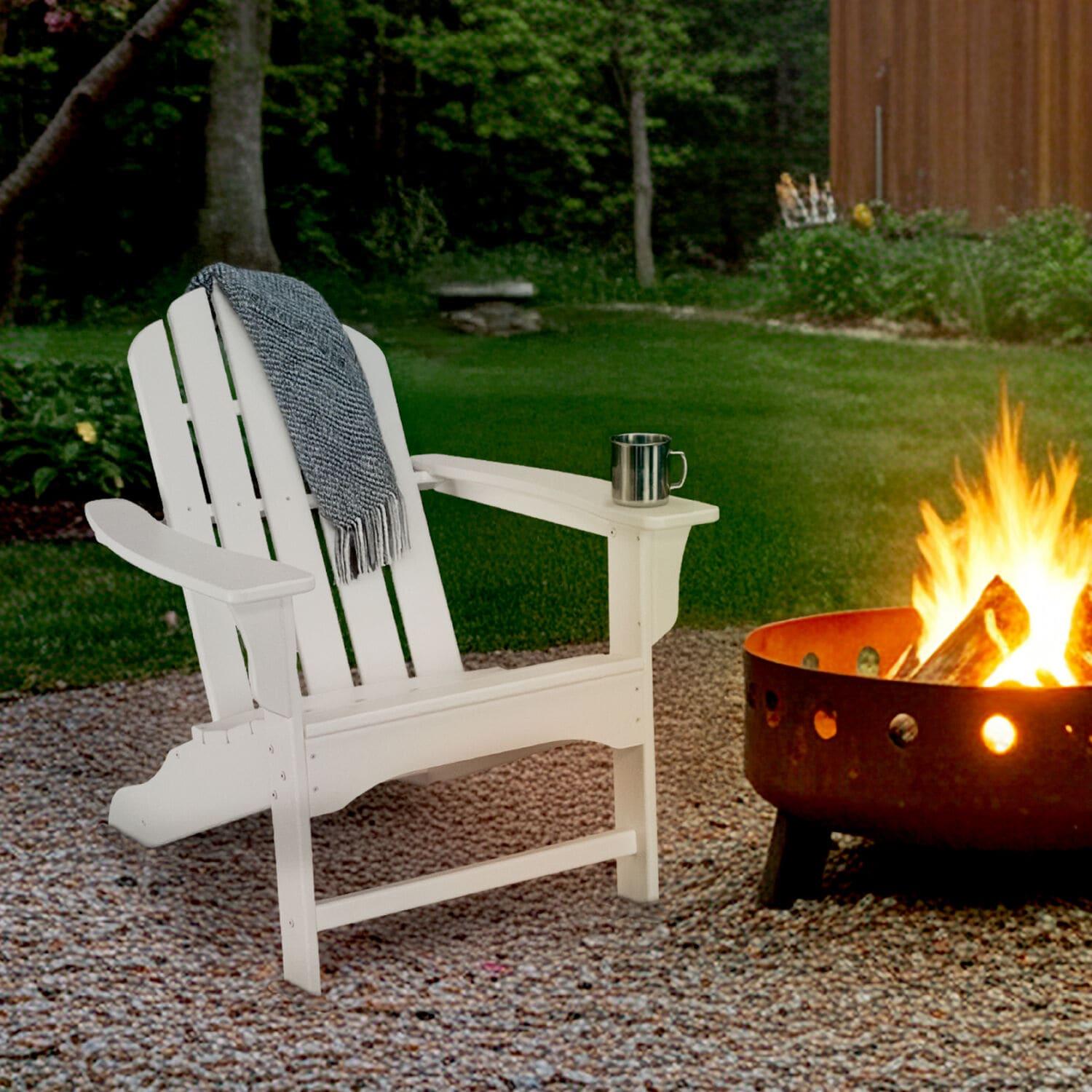 Hanover Outdoor Furniture All-Weather Contoured Adirondack Chair, White